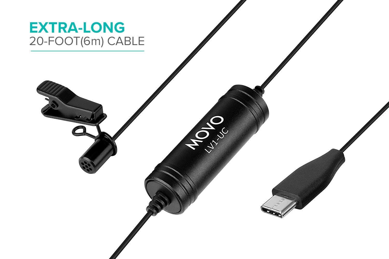LV1-UC | USB-C Omni Clip-on Lavalier Microphone | Movo - Image 5