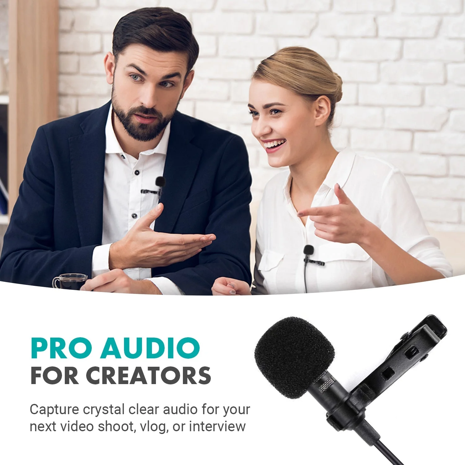 LV4 | XLR Lavalier Microphone Interview Kit | Movo - Image 2