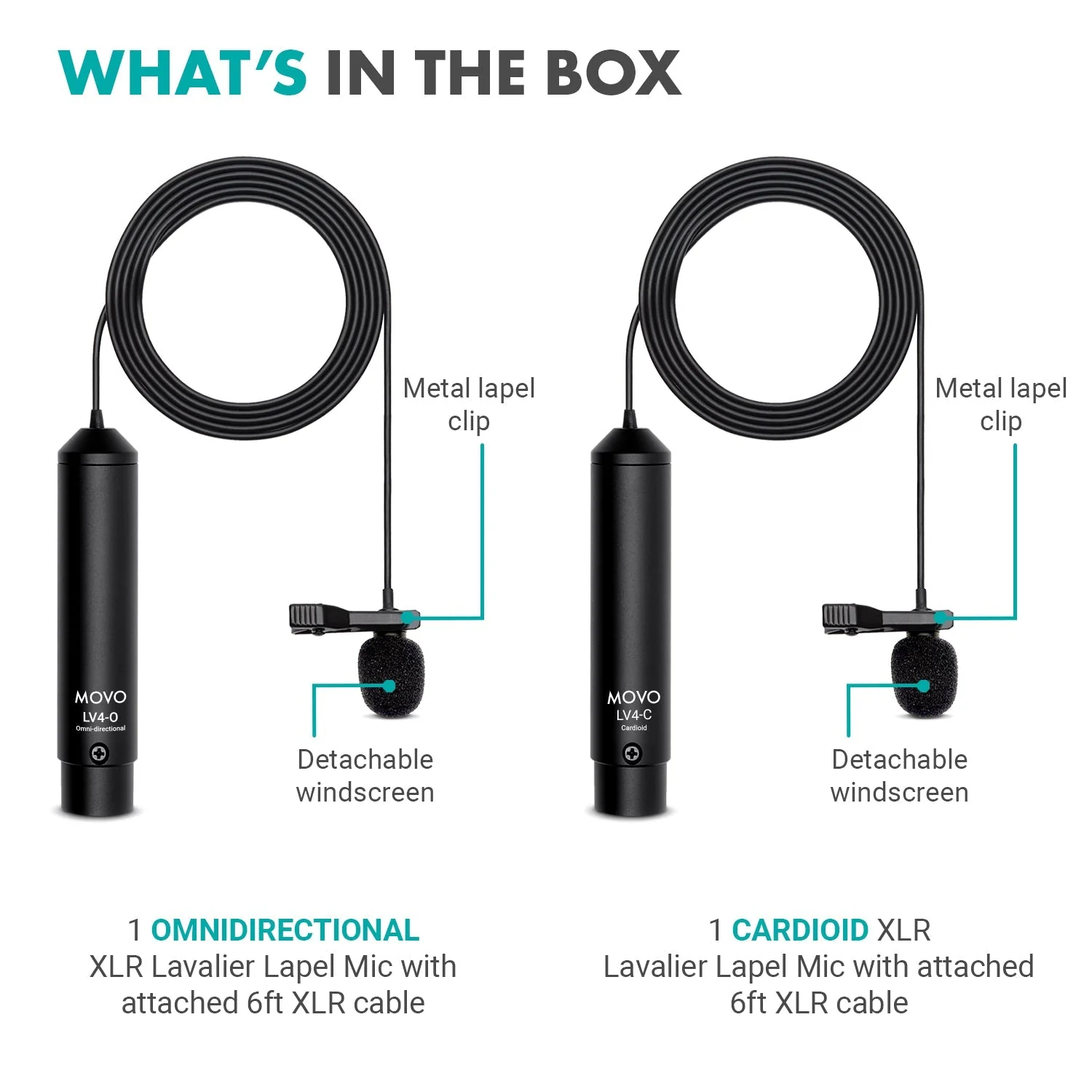 LV4 | XLR Lavalier Microphone Interview Kit | Movo - Image 4