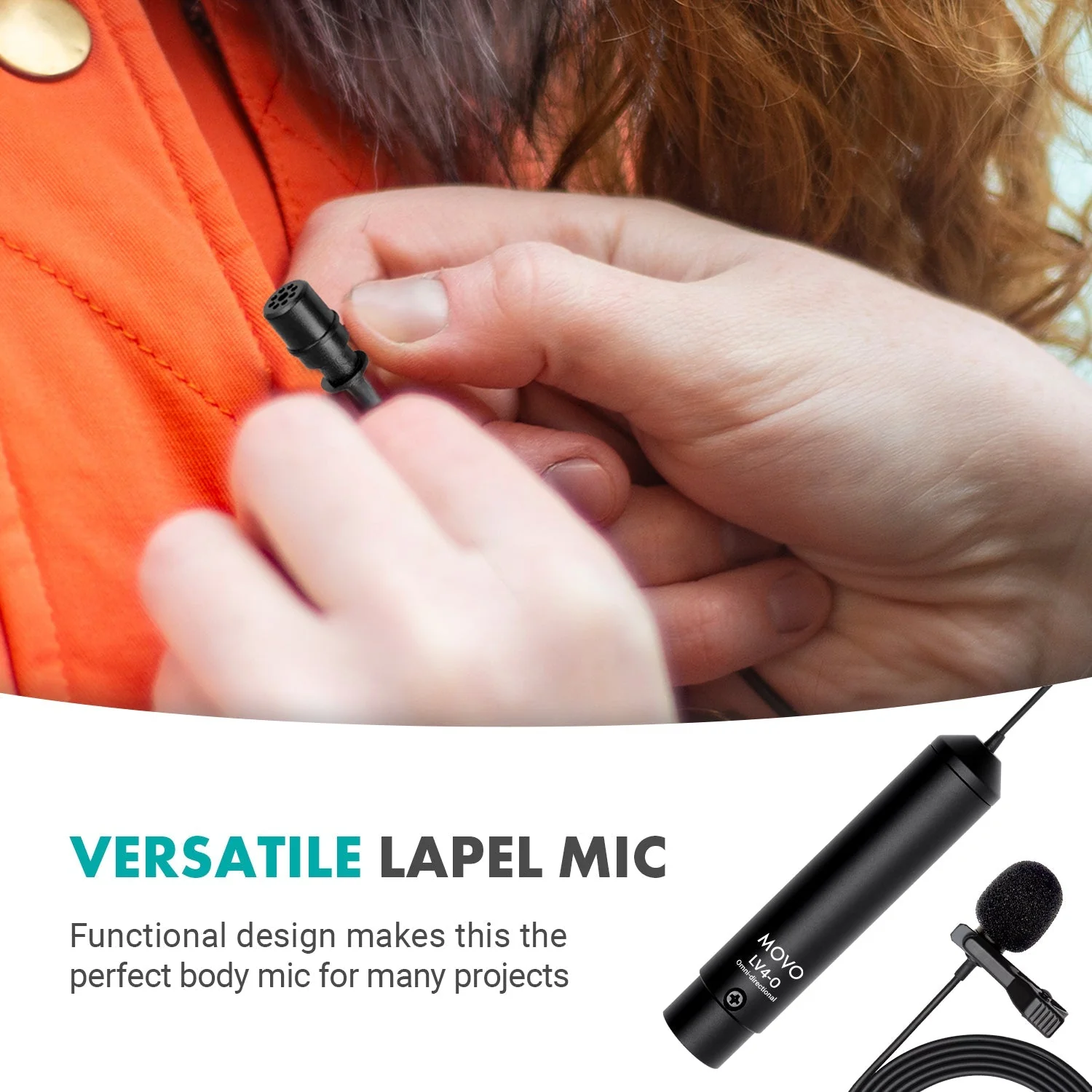 LV4 | Lavalier Microphones with XLR Connector Set | Movo - Image 2