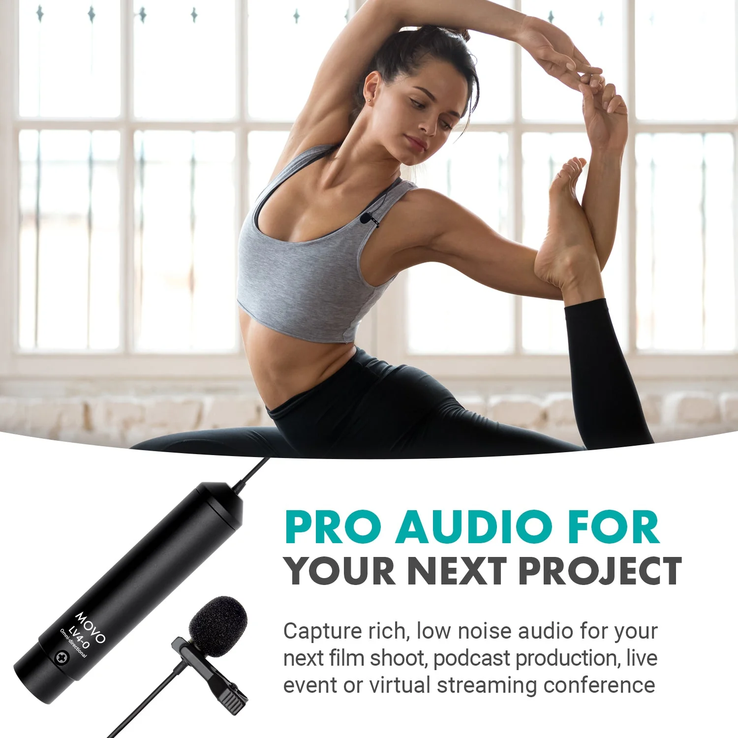 LV4 | Lavalier Microphones with XLR Connector Set | Movo - Image 3