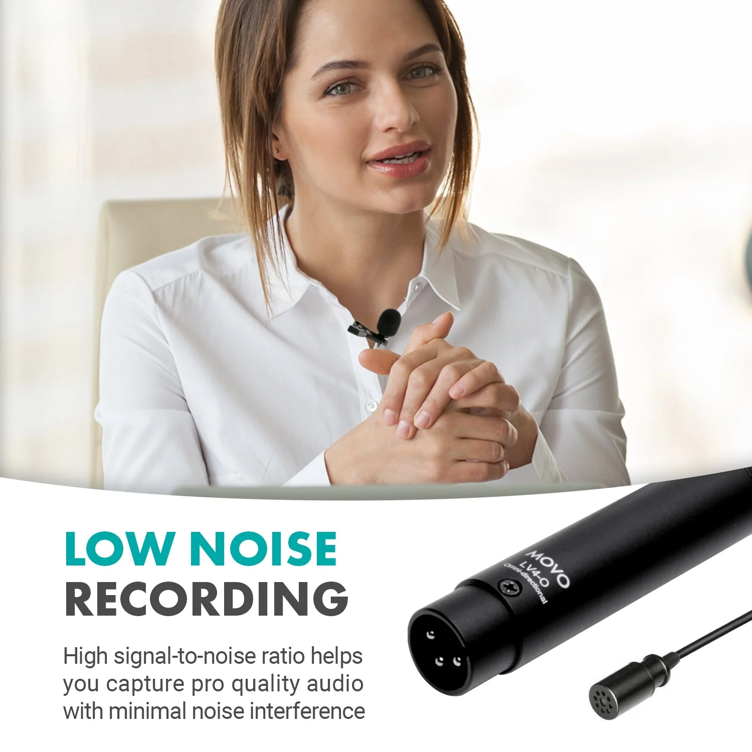 LV4 | Lavalier Microphones with XLR Connector Set | Movo - Image 7