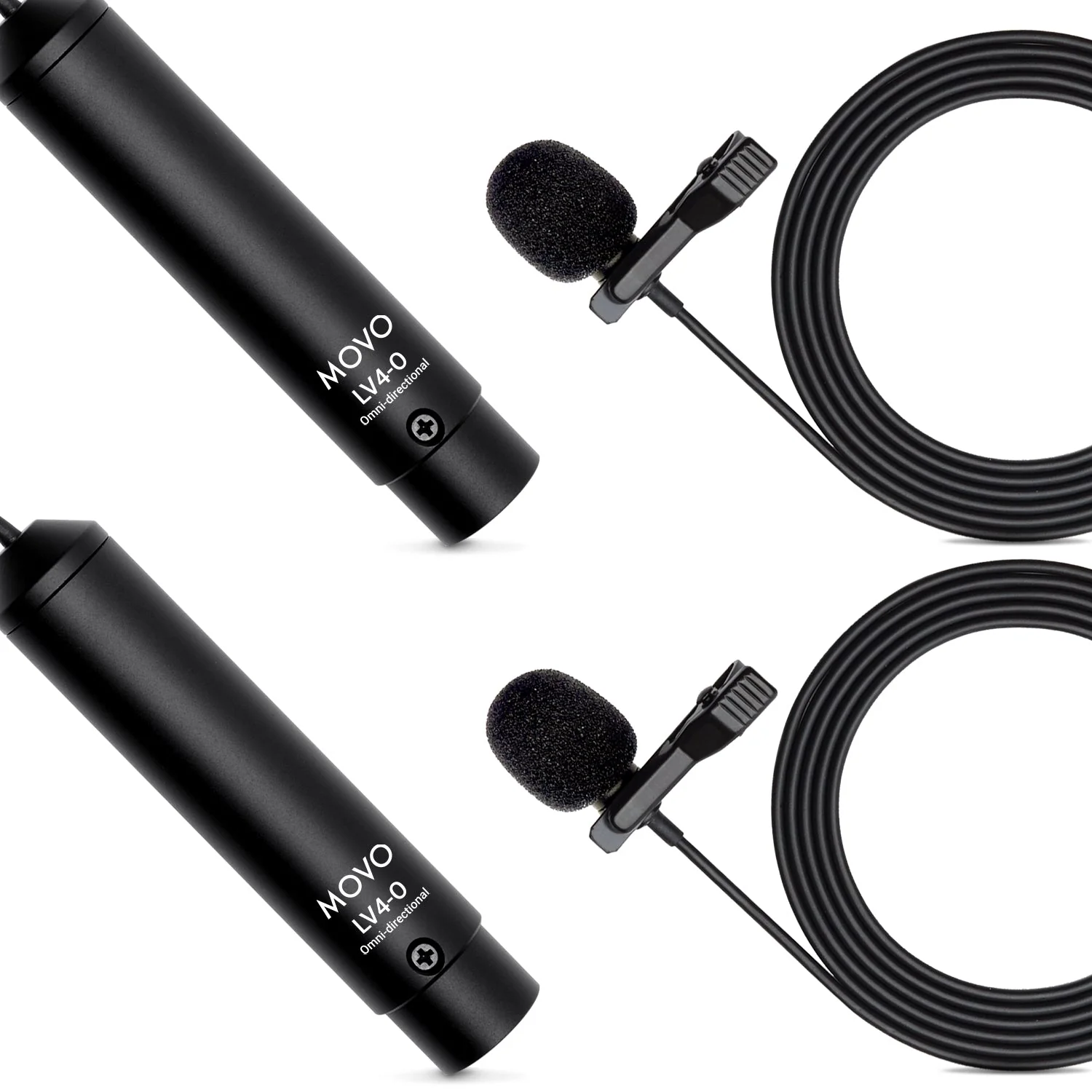 LV4-O2 | XLR Dual Omni Lavalier Microphone Set | Movo