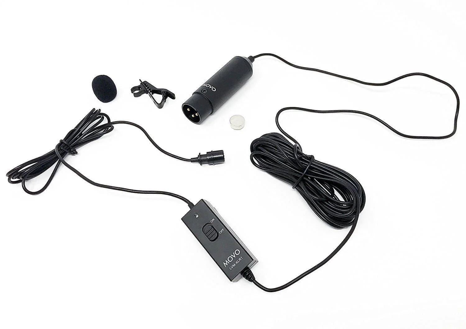 LVM-XLR1 | Battery-Powered XLR Omnidirectional Lav Microphone | Movo - Image 2