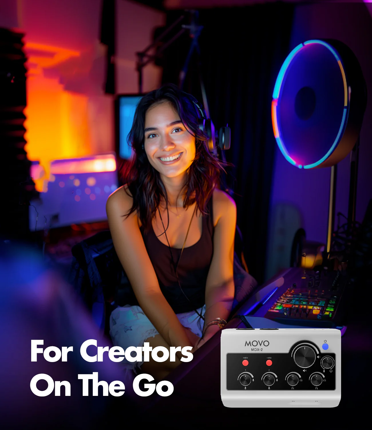 MDX-2 | Dual Channel Portable Audio Interface | Movo - Image 4