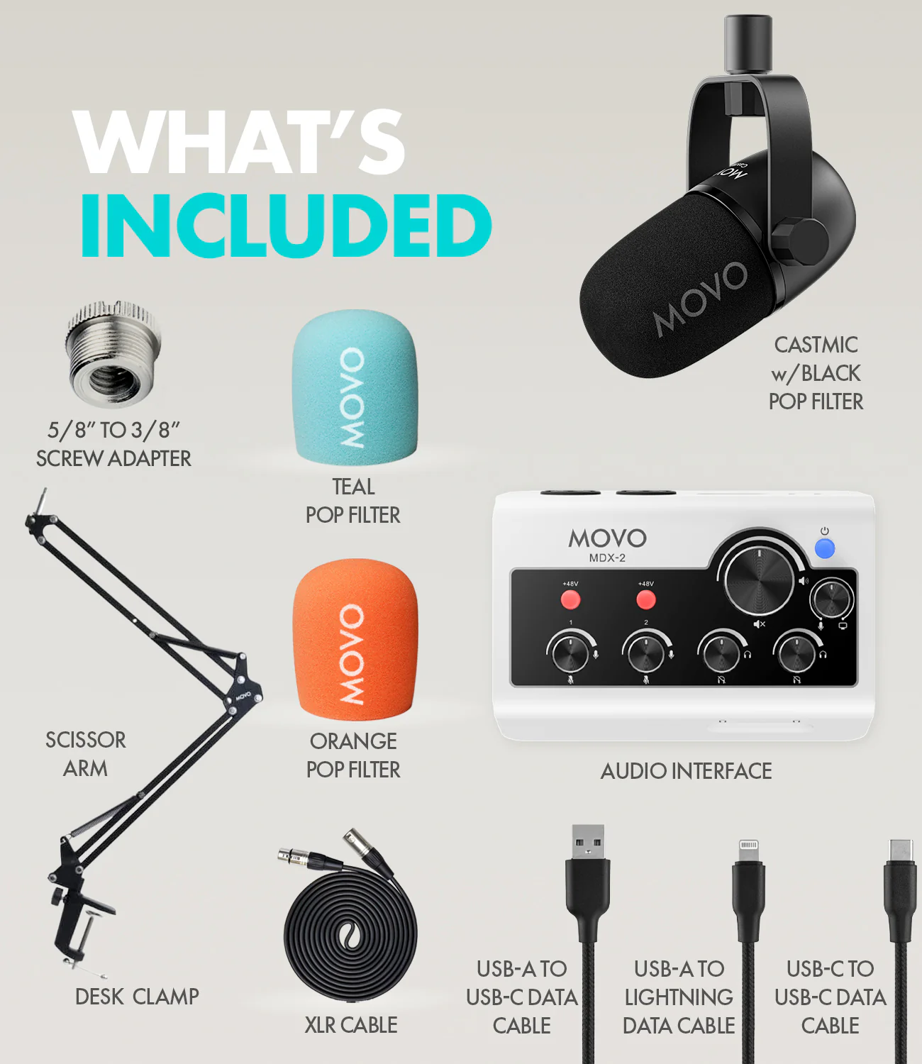 MDX-2-POD-SOLO | Pod Solo Bundle| Movo - Image 8