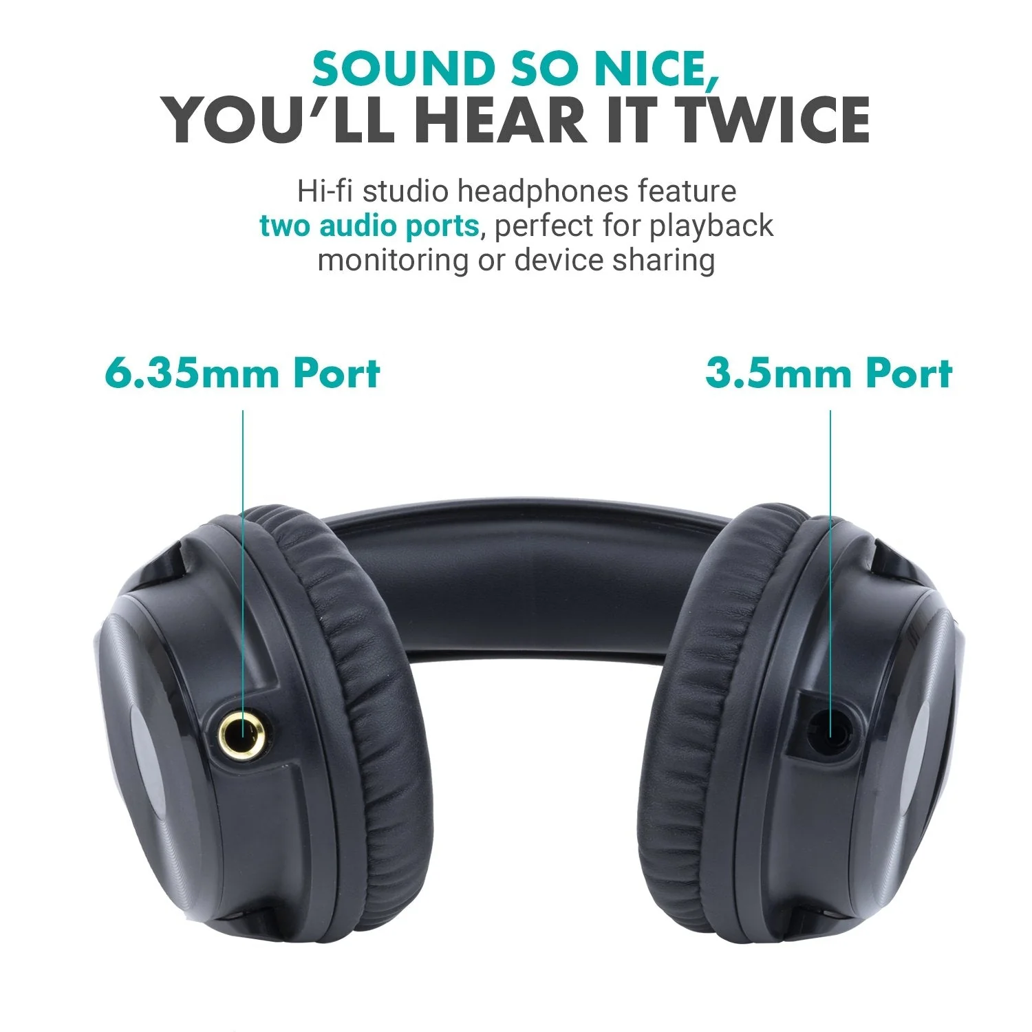 MH-100 | Hi-Fi Studio Monitoring Headphones W/ Microphone | Movo - Image 3