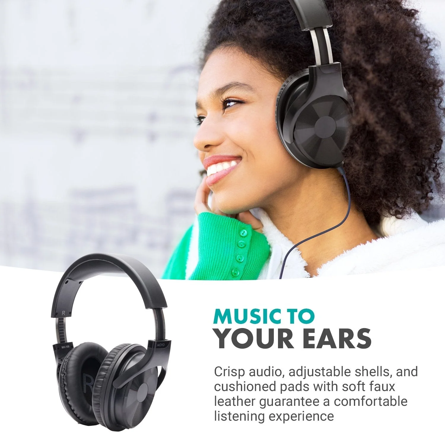 MH-100 | Hi-Fi Studio Monitoring Headphones W/ Microphone | Movo - Image 4