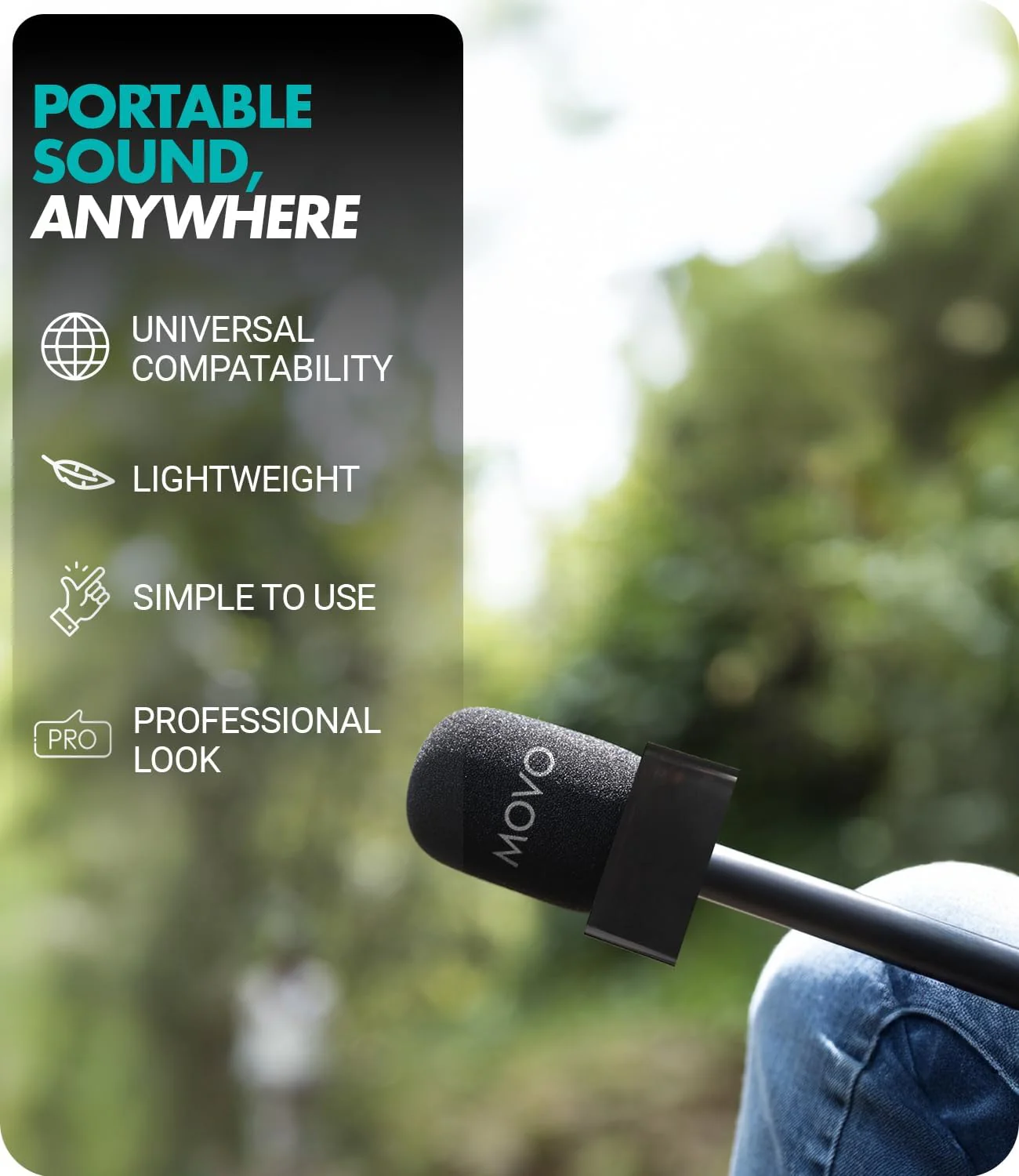 WMX-HMF2 | Handheld Mic Handle and Flag | Movo - Image 5