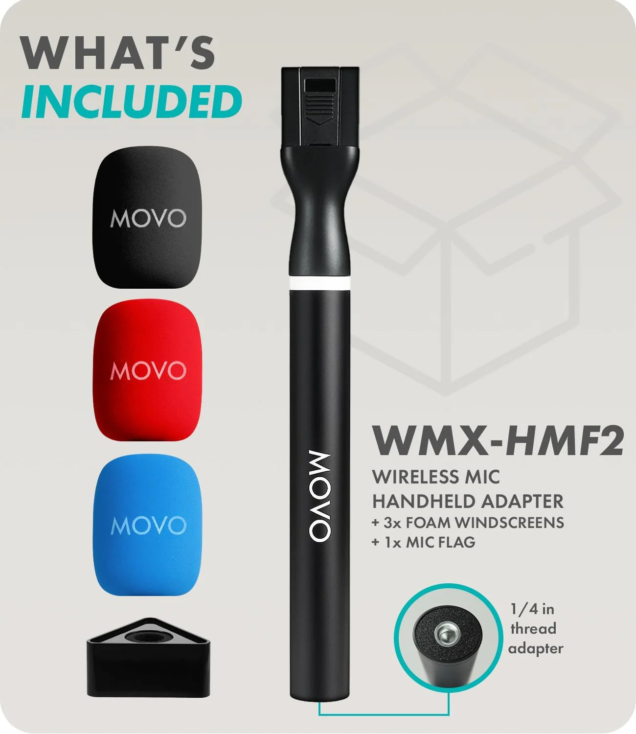 WMX-HMF2 | Handheld Mic Handle and Flag | Movo - Image 7