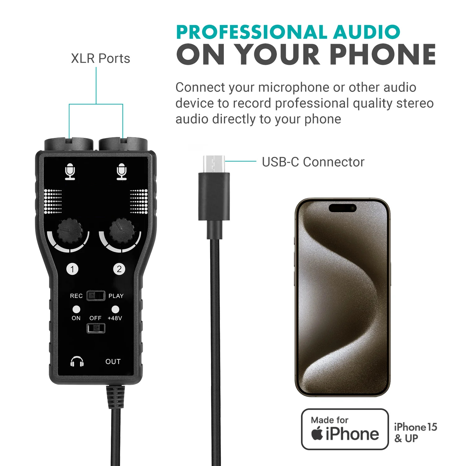 MPB-UC-IP | Smartphone Podcasting Bundle for iPhone 15 and Above | Movo - Image 3