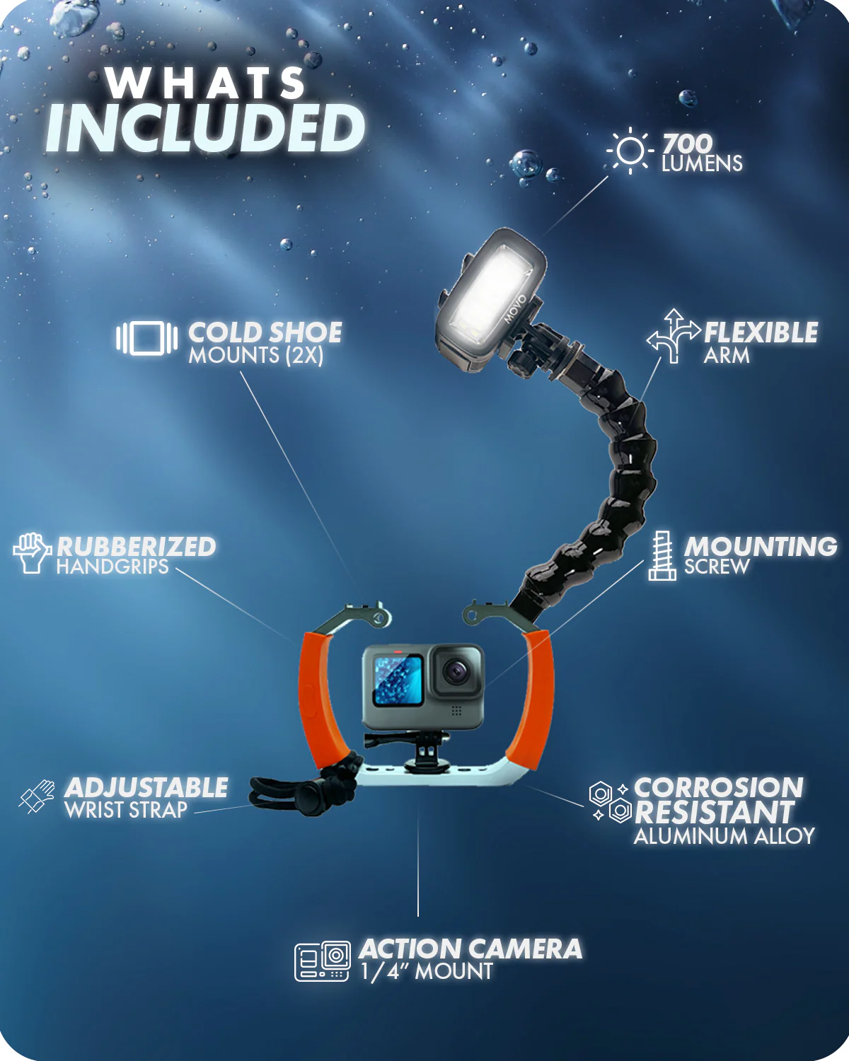 DiveRig8 | Underwater Video/Photo Diving Rig | Movo - Image 5