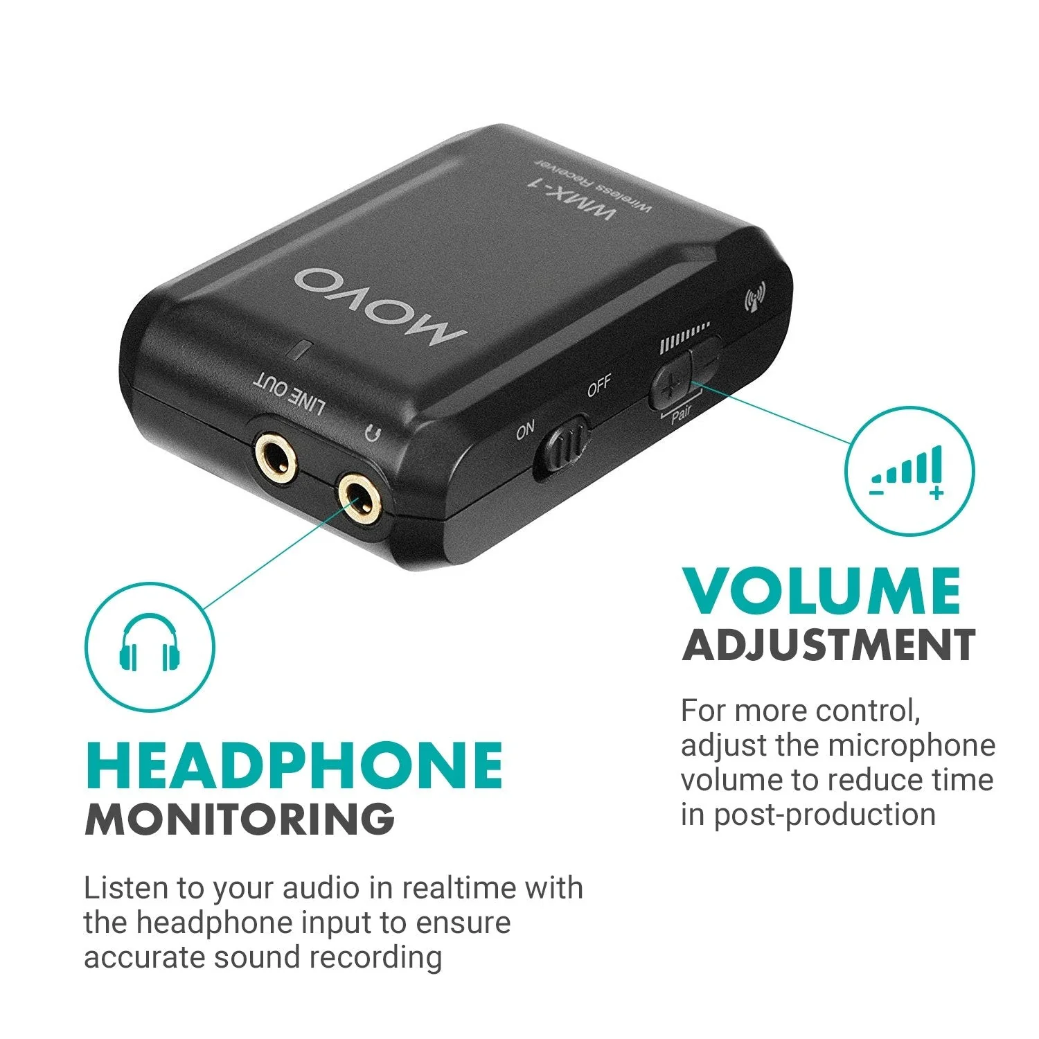 WMX-1 | Wireless Microphone | Lavalier Microphone System | Movo - Image 3