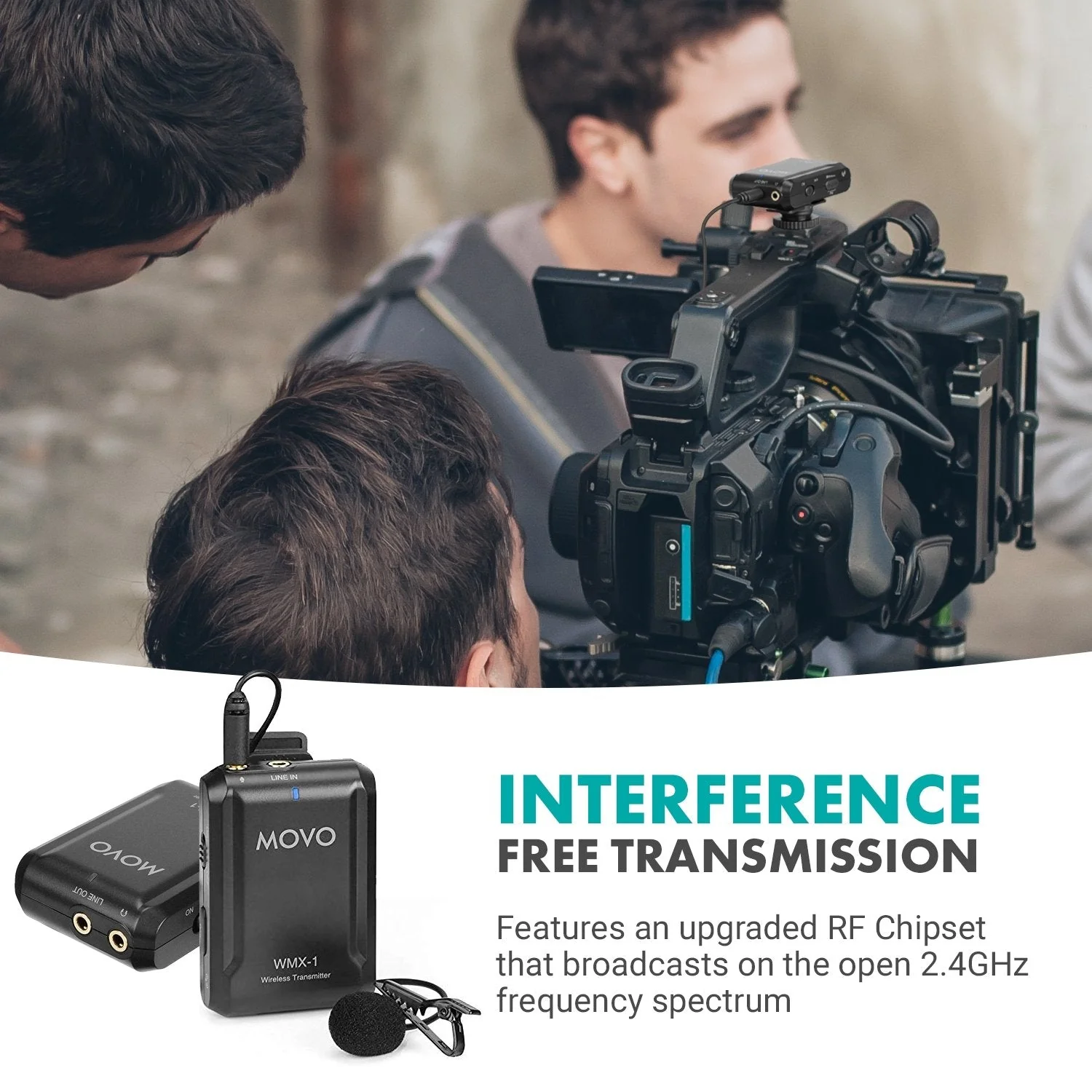 WMX-1 | Wireless Microphone | Lavalier Microphone System | Movo - Image 4