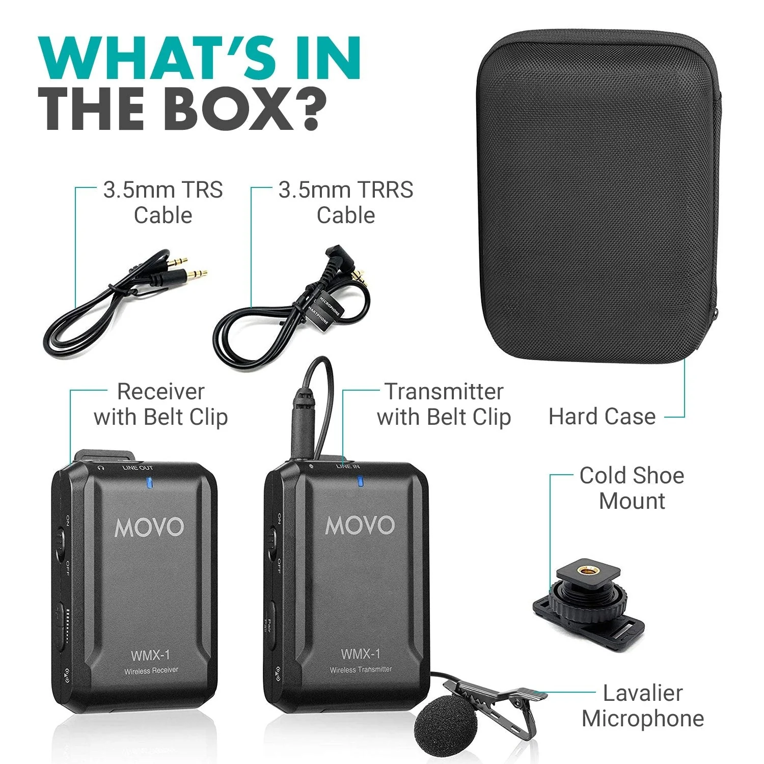 WMX-1 | Wireless Microphone | Lavalier Microphone System | Movo - Image 7