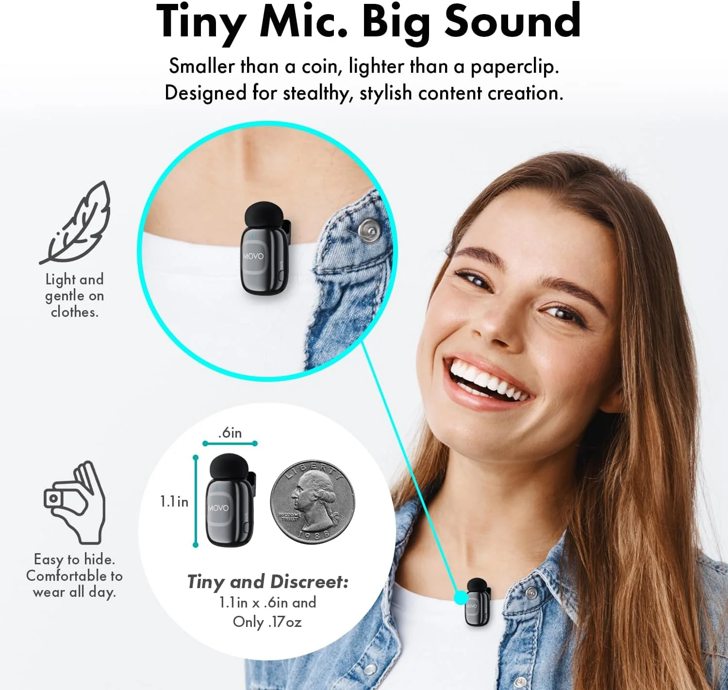 NanoMic | Compact Wireless Microphone | Movo - Image 12