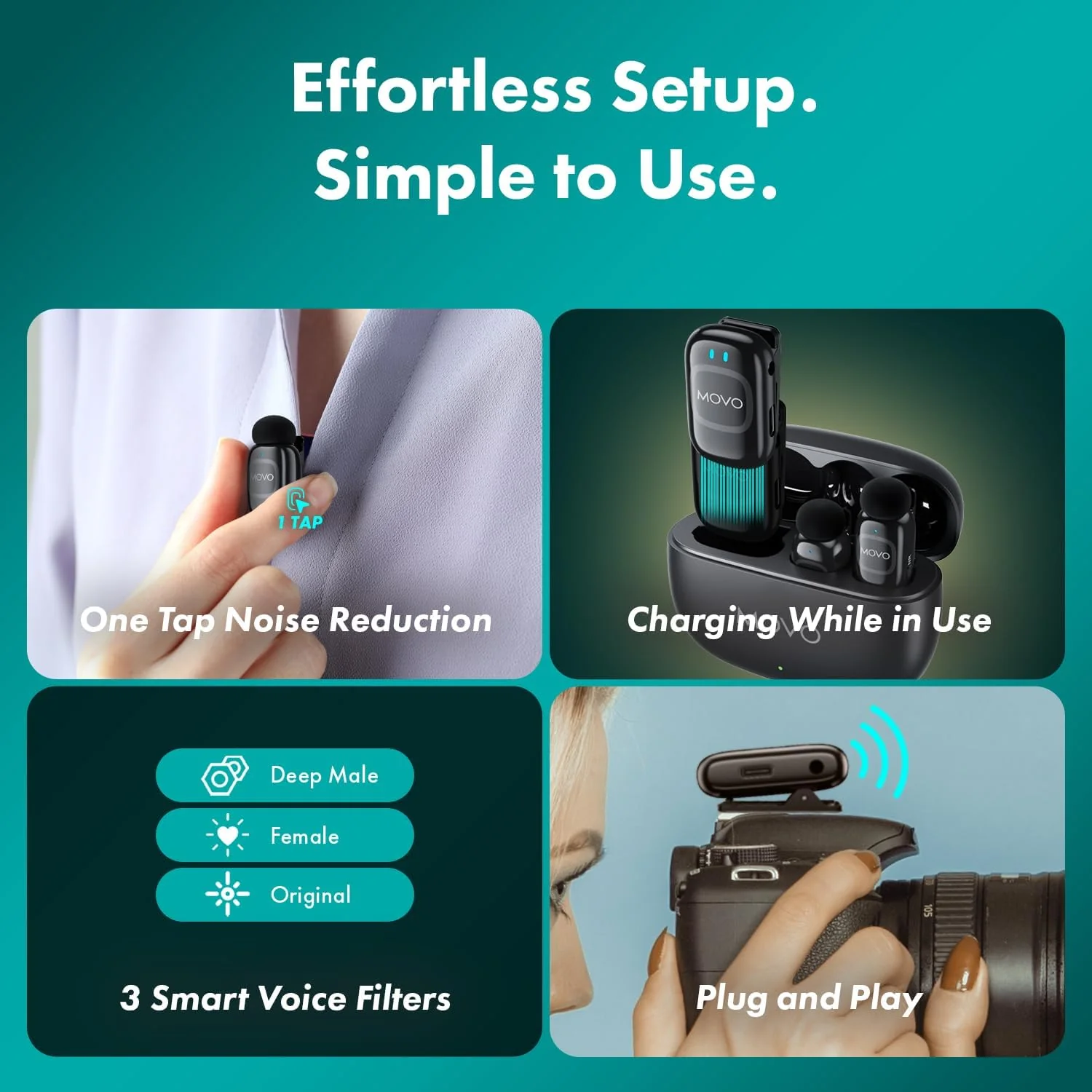 NanoMic | Compact Wireless Microphone | Movo - Image 17