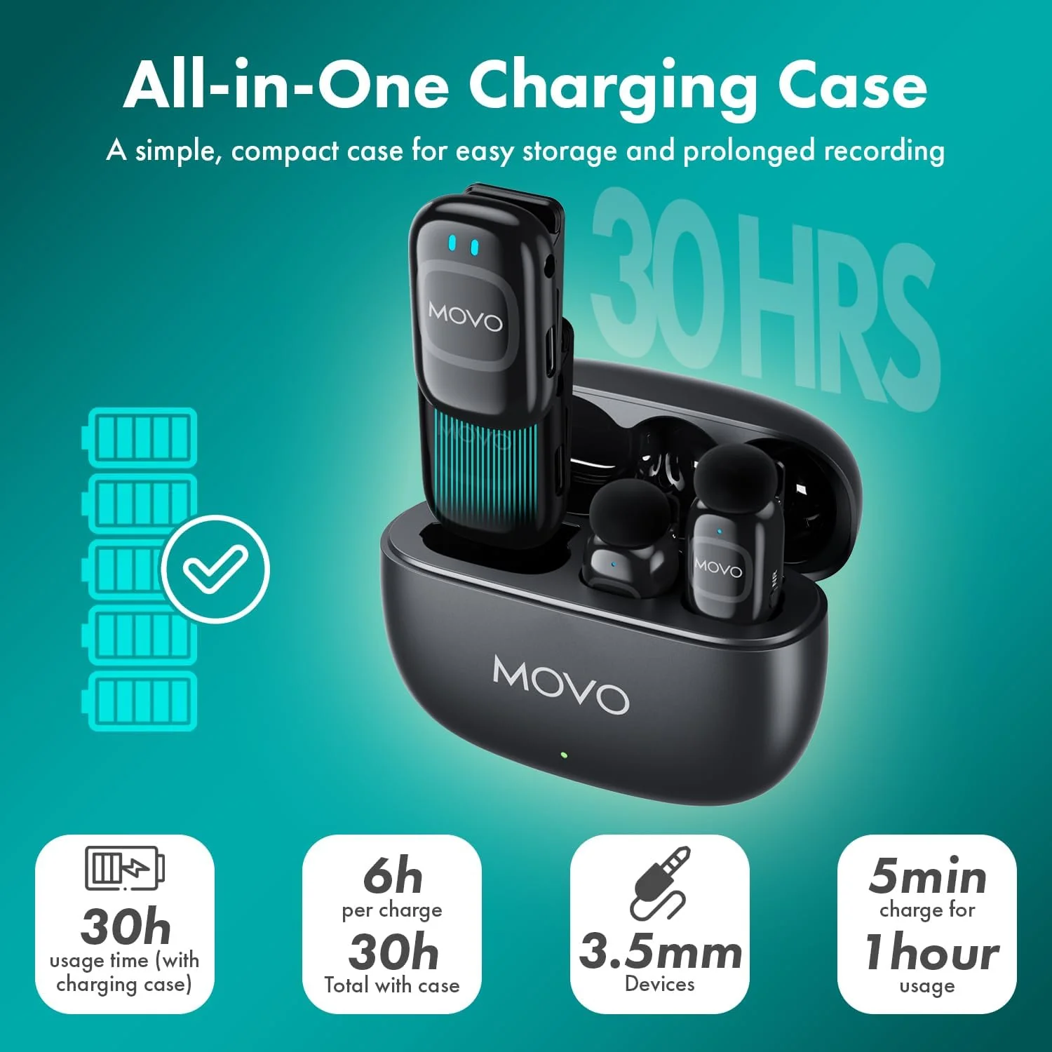 NanoMic | Compact Wireless Microphone | Movo - Image 2