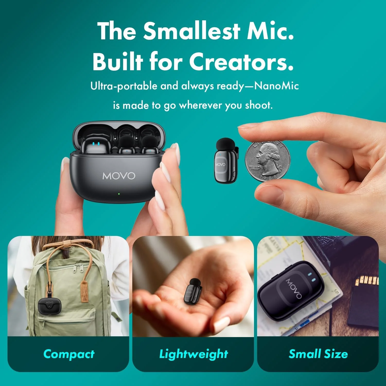 NanoMic | Compact Wireless Microphone | Movo - Image 25