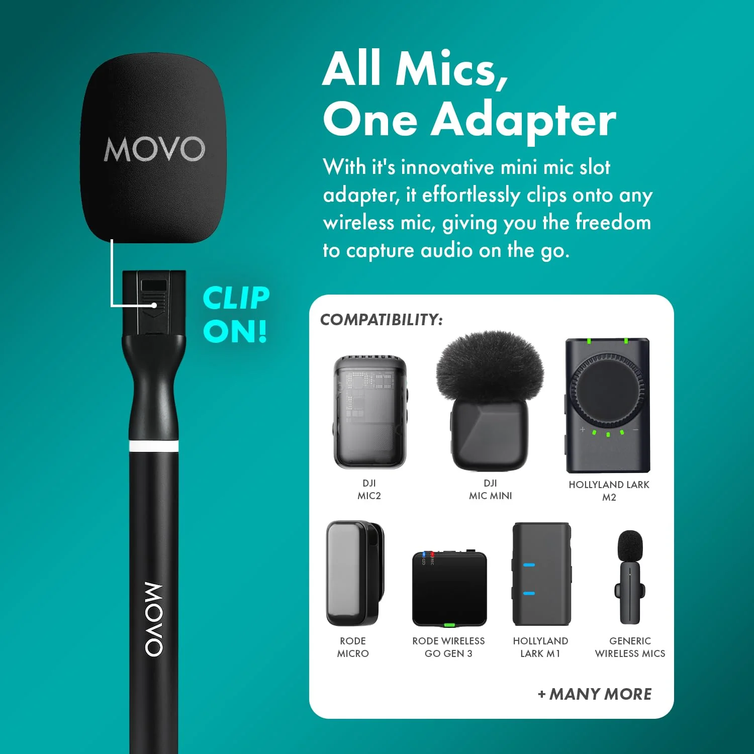 NanoMic+WMX-HM2 | Wireless Mic Series with Handle | Movo - Image 12