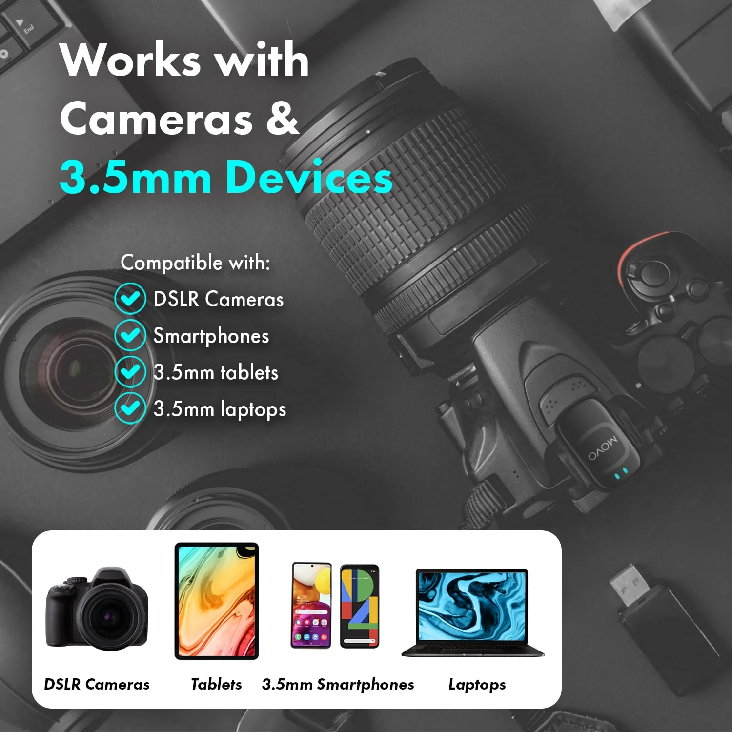 NanoMic+WMX-HM2 | Wireless Mic Series with Handle | Movo - Image 21