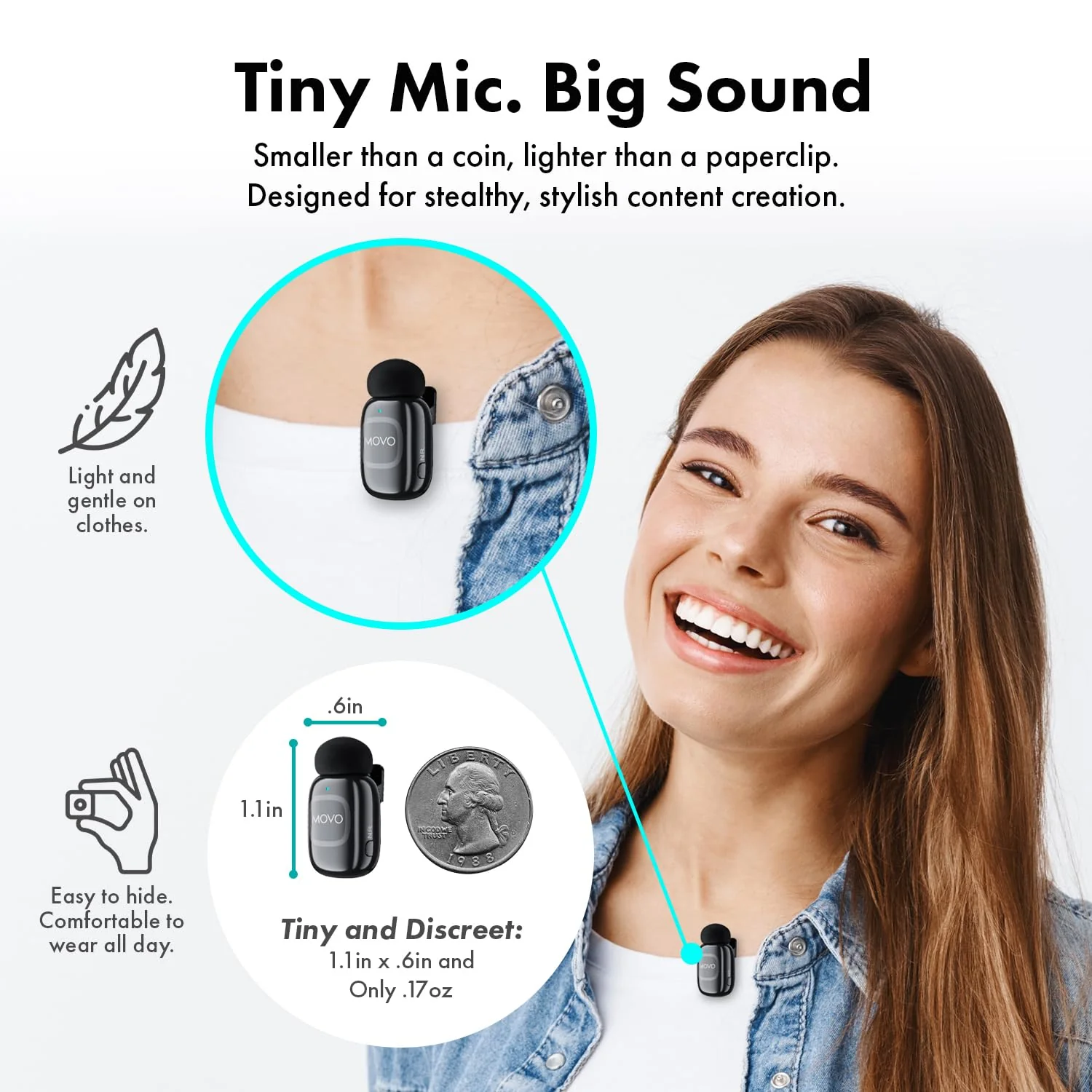 NanoMic+WMX-HM2 | Wireless Mic Series with Handle | Movo - Image 3
