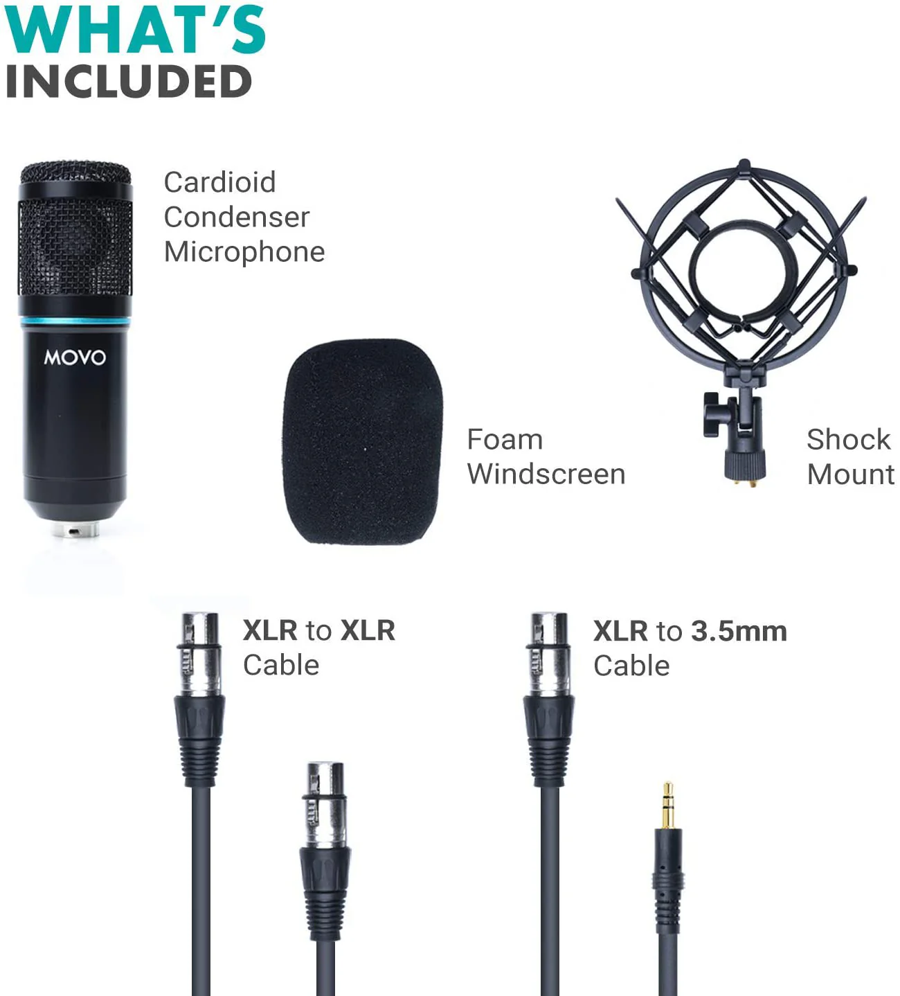 PC-M6 | Podcasting XLR Microphone With Pop Filter | Movo - Image 4