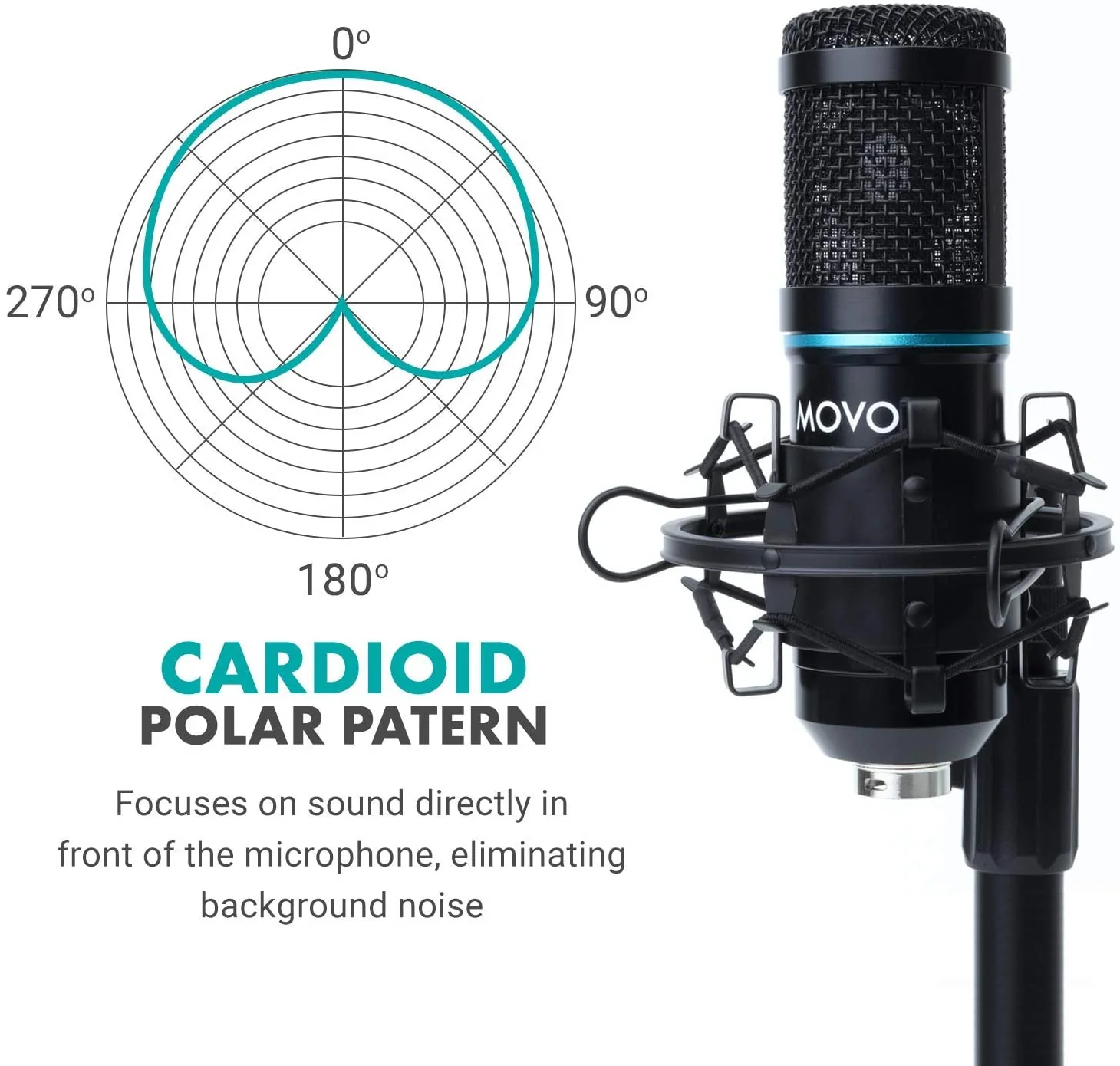 PC-M6 | Podcasting XLR Microphone With Pop Filter | Movo - Image 7