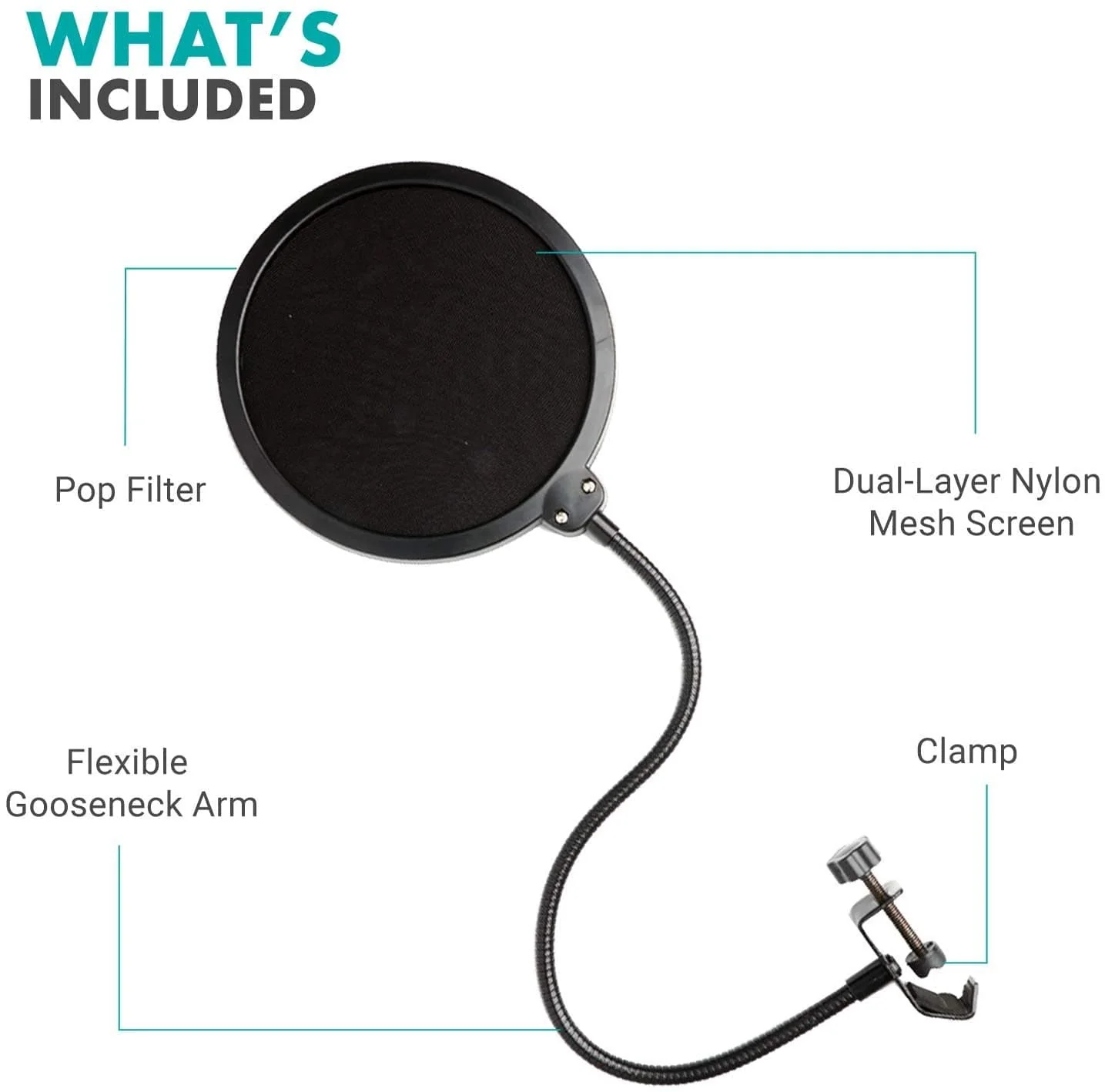 PF-6 | Gooseneck Microphone Pop Filter | Movo - Image 2