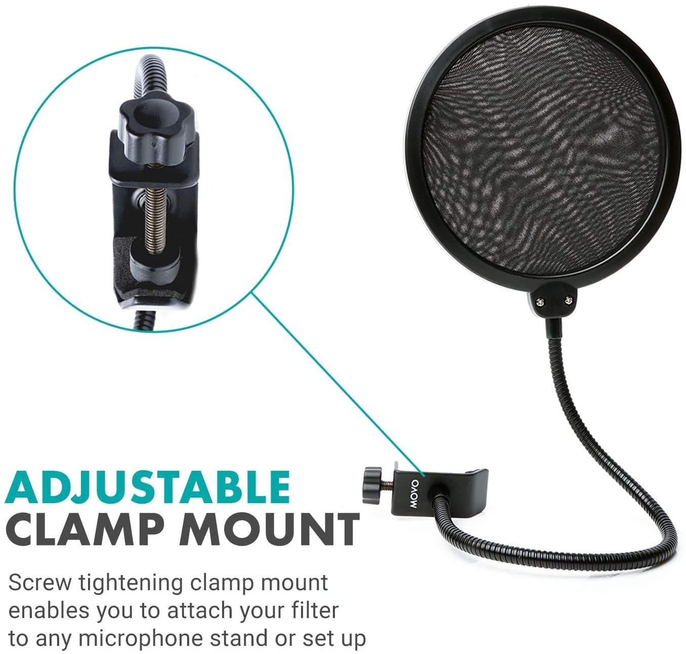 PF-6 | Gooseneck Microphone Pop Filter | Movo - Image 4