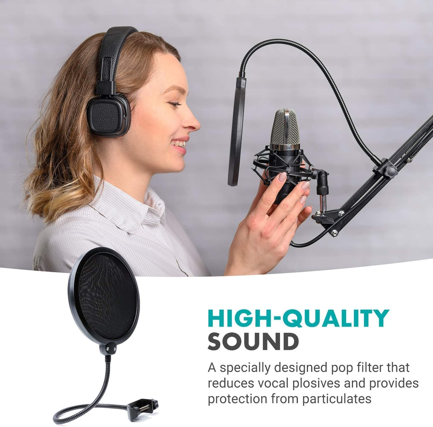 PF-6 | Gooseneck Microphone Pop Filter | Movo - Image 7