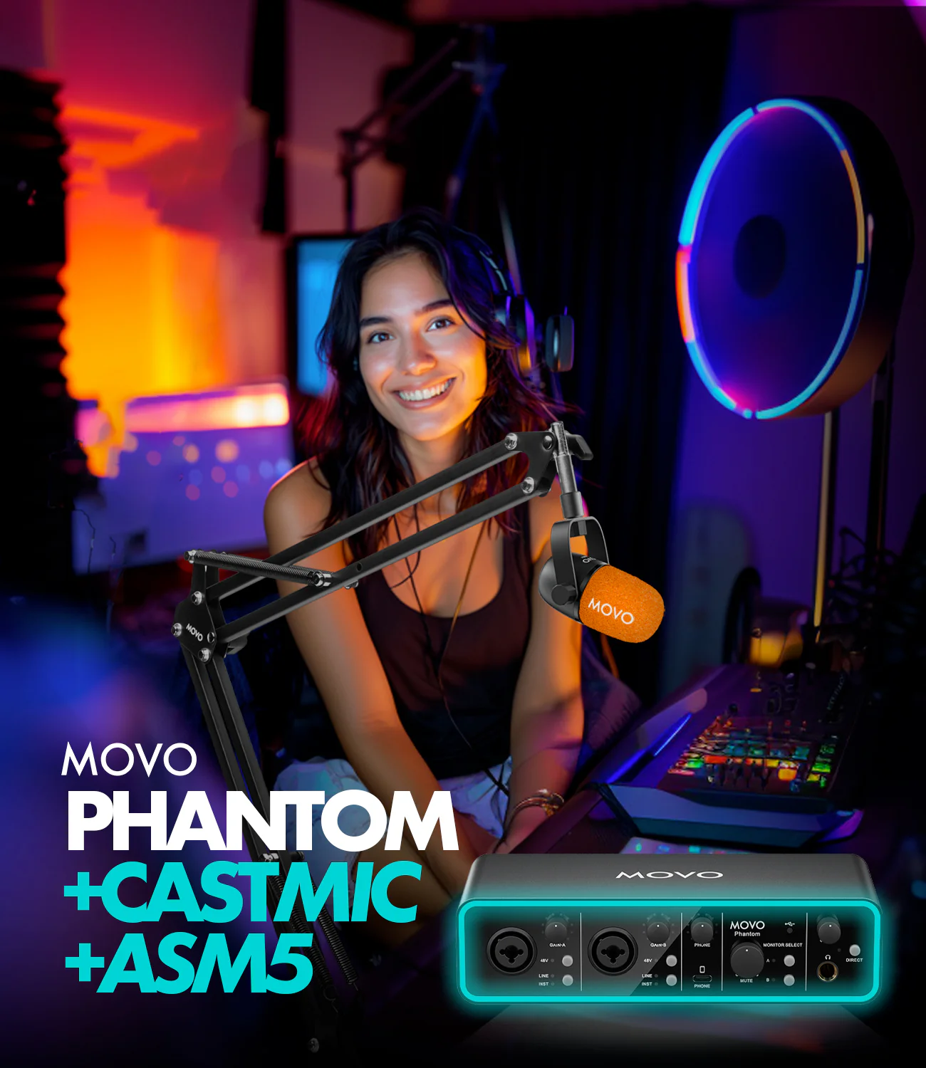 PHANTOM+CastMic | Audio Recording Bundle | Movo - Image 2