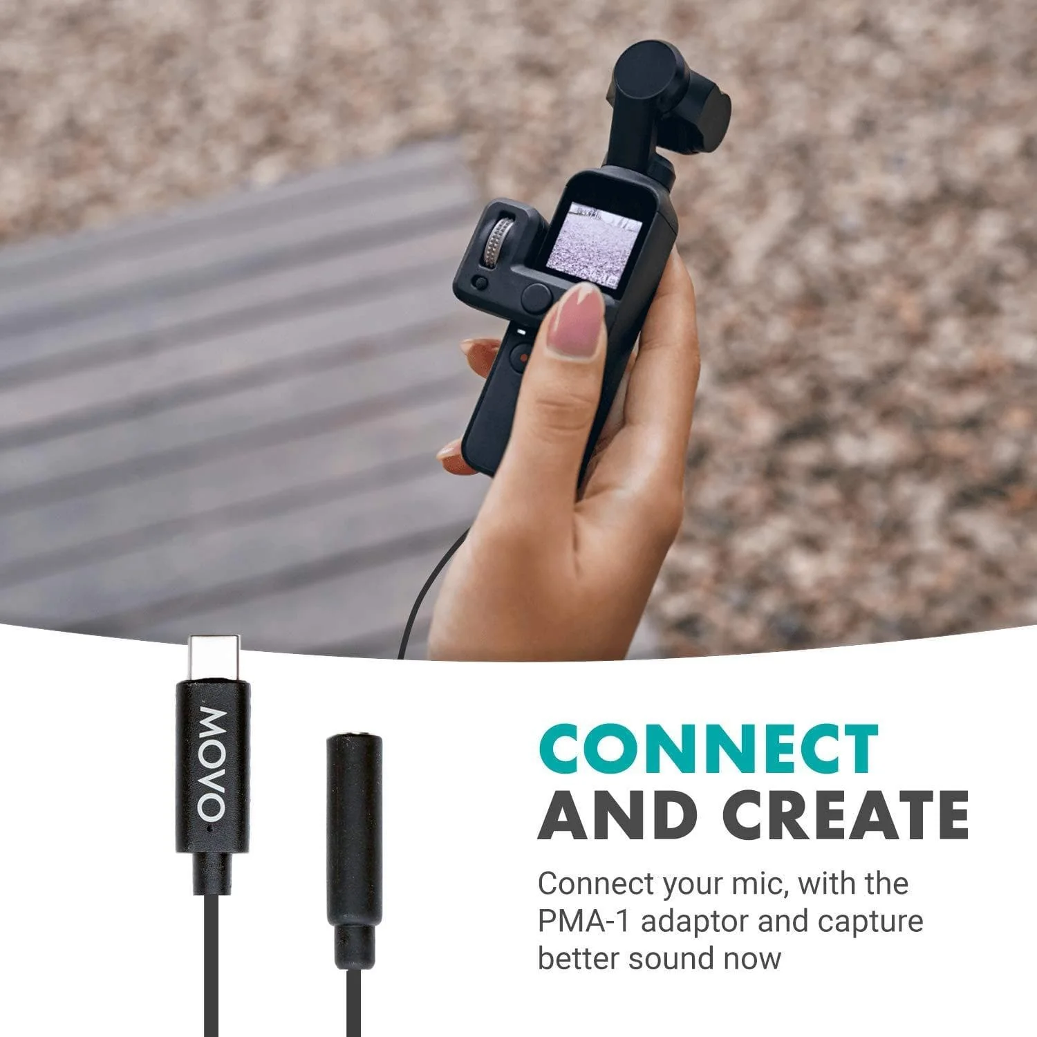 PMA-1 | Microphone Adapter for DJI OSMO Pocket | Movo - Image 4
