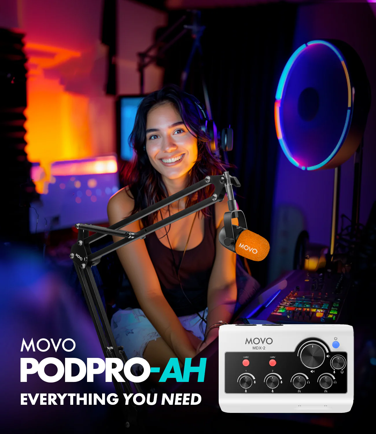 Movo Portable Podcast Equipment Bundle for iPhone/Android Phones - Image 11