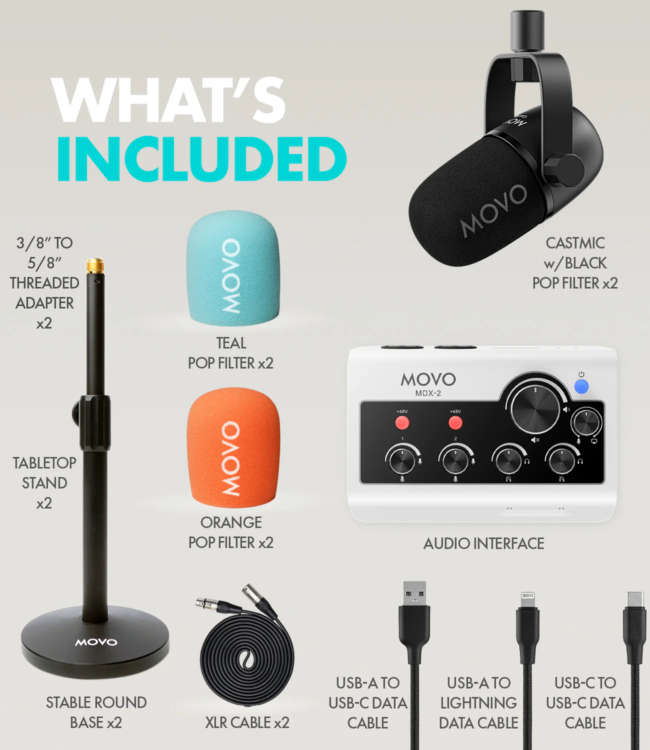 Movo Portable Podcast Equipment Bundle for iPhone/Android Phones - Image 25