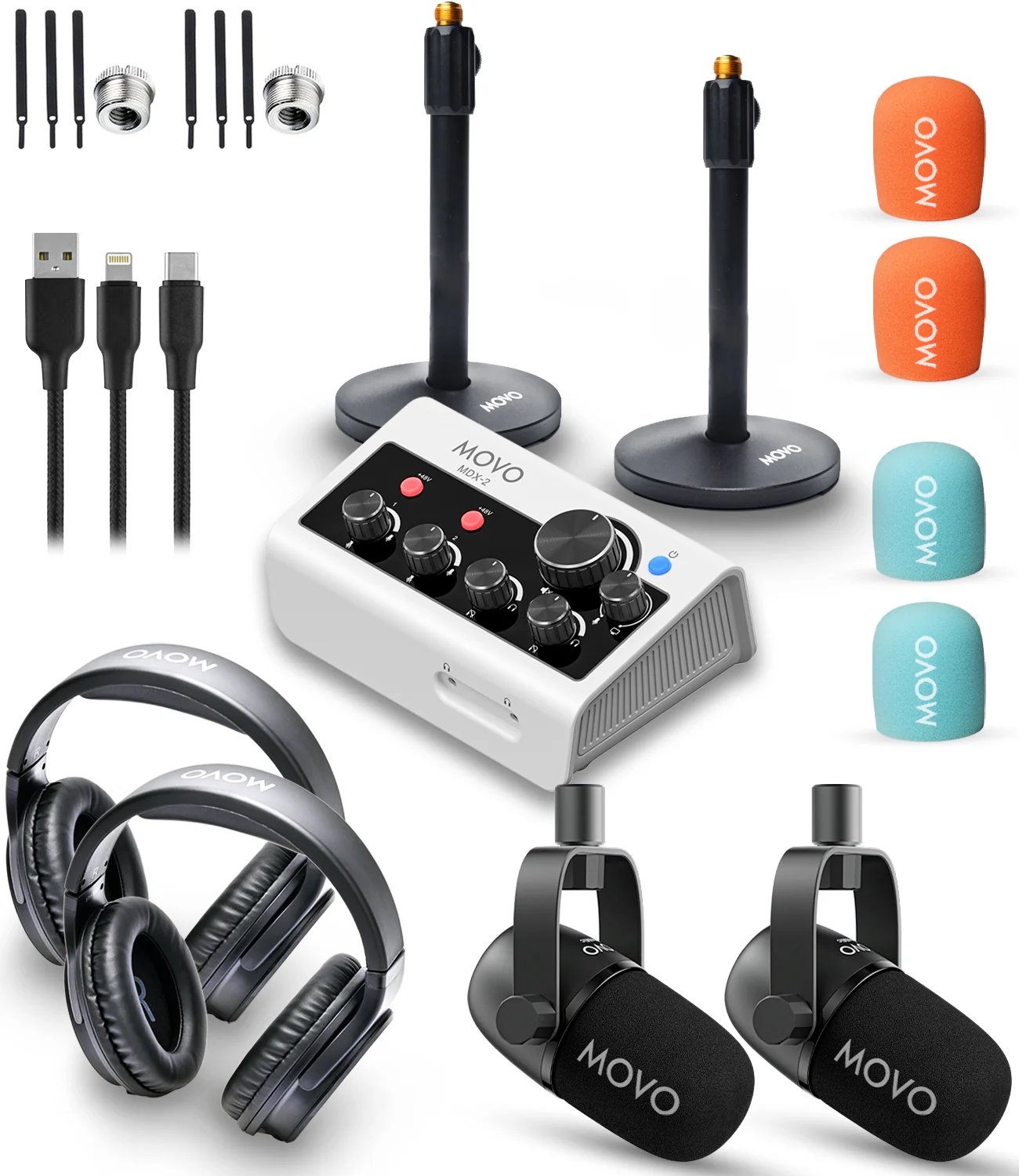 Movo Portable Podcast Equipment Bundle for iPhone/Android Phones - Image 26