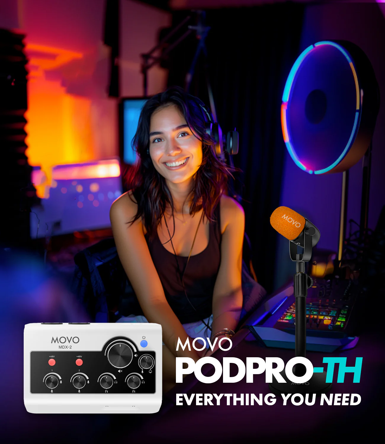 Movo Portable Podcast Equipment Bundle for iPhone/Android Phones - Image 27