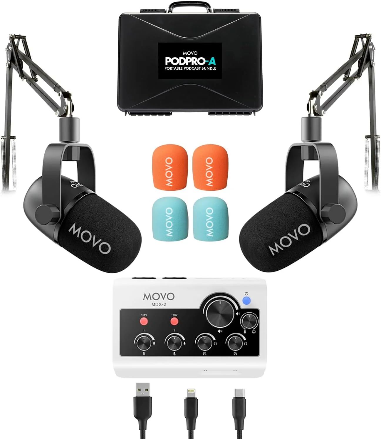 Movo Portable Podcast Equipment Bundle for iPhone/Android Phones - Image 35