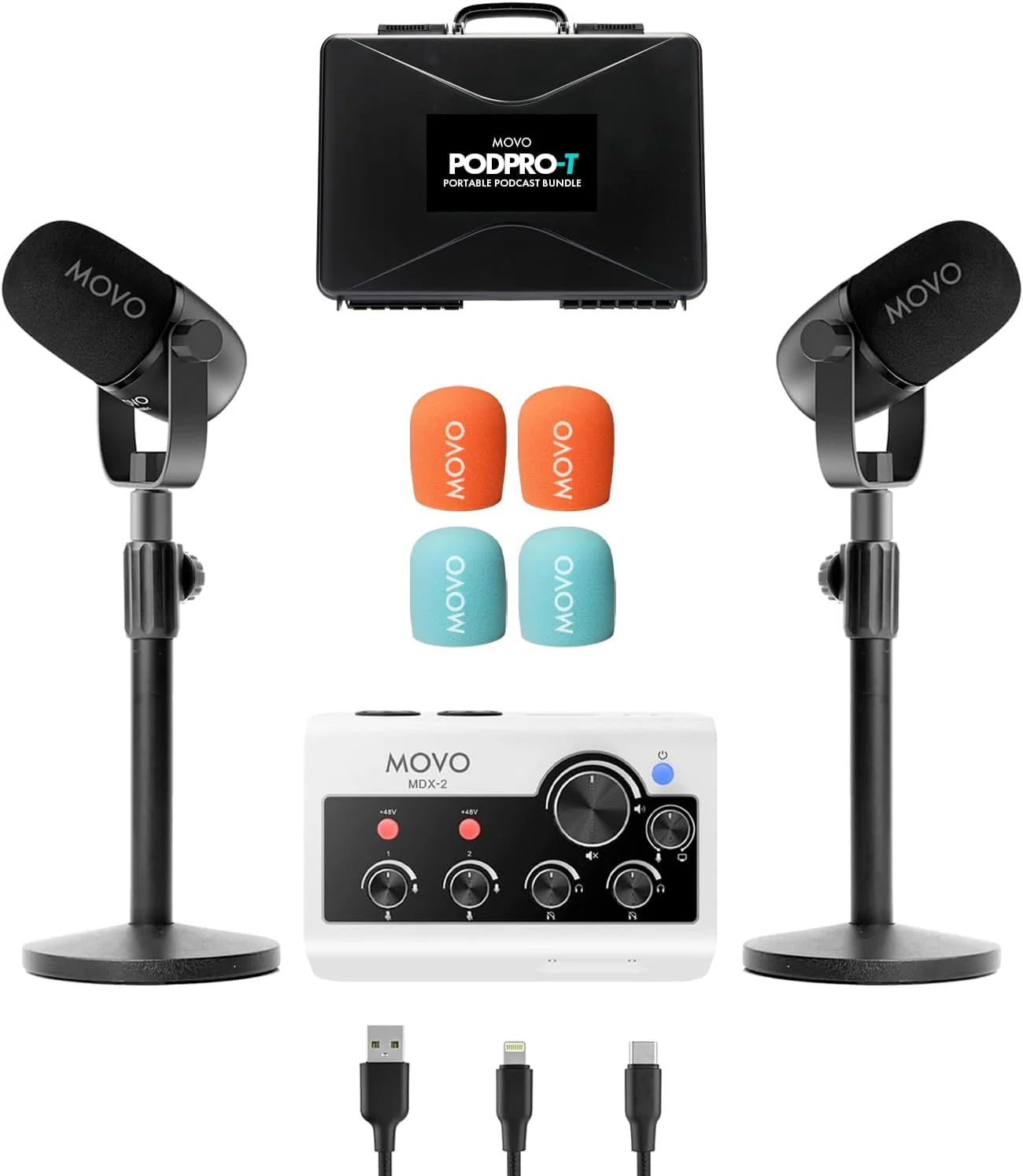 Movo Portable Podcast Equipment Bundle for iPhone/Android Phones - Image 36