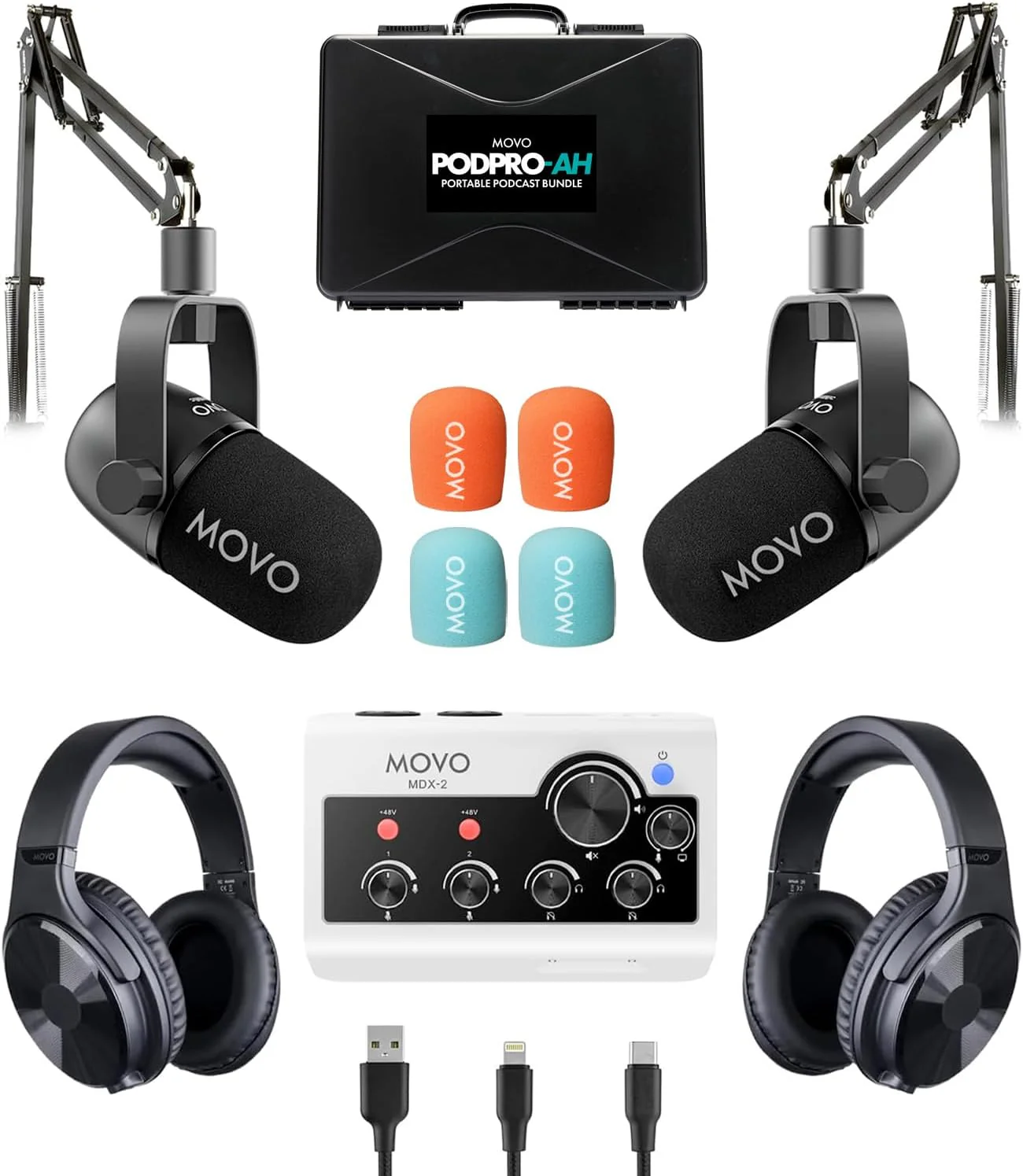 Movo Portable Podcast Equipment Bundle for iPhone/Android Phones - Image 37