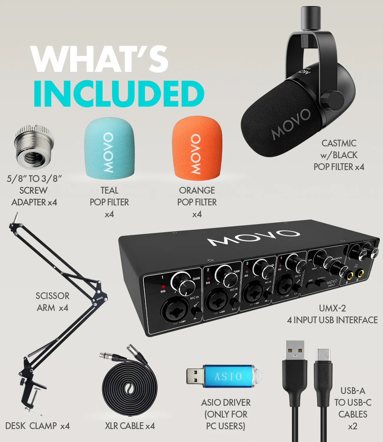 PodX | Four Person Podcasting Bundle | Movo - Image 16