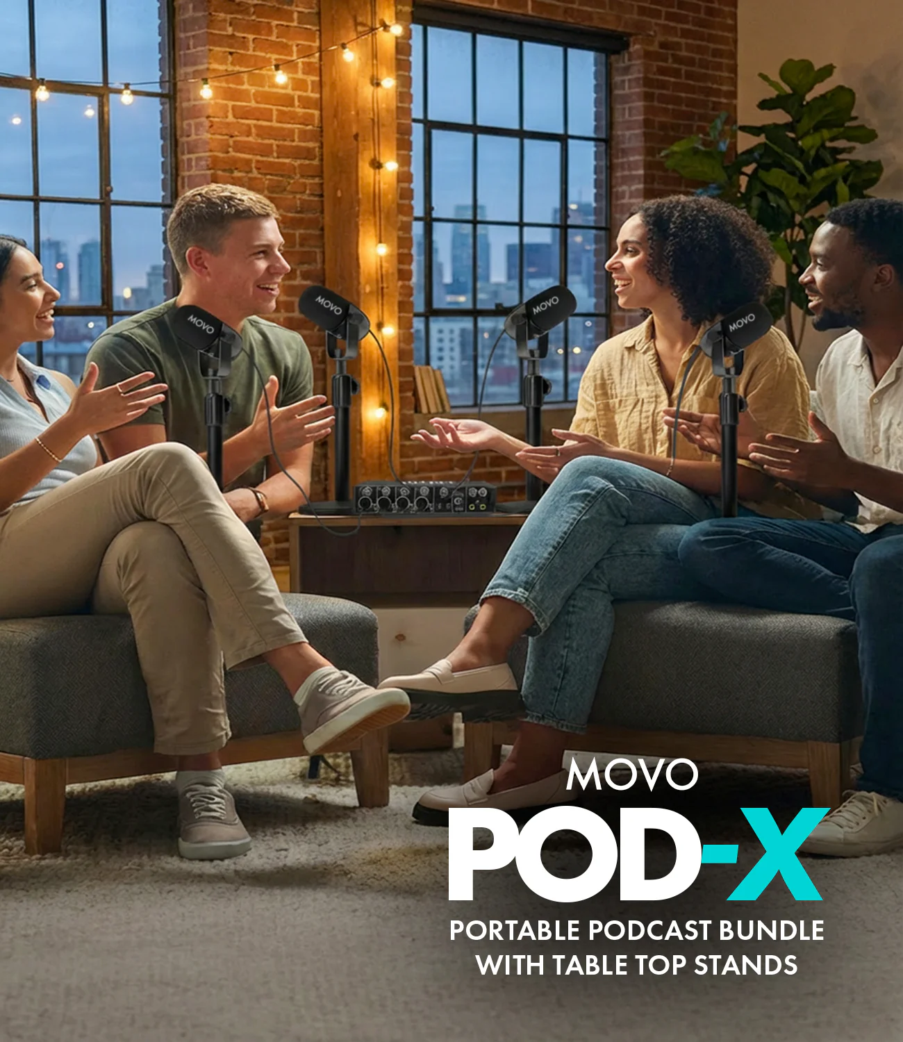 PodX | Four Person Podcasting Bundle | Movo - Image 2