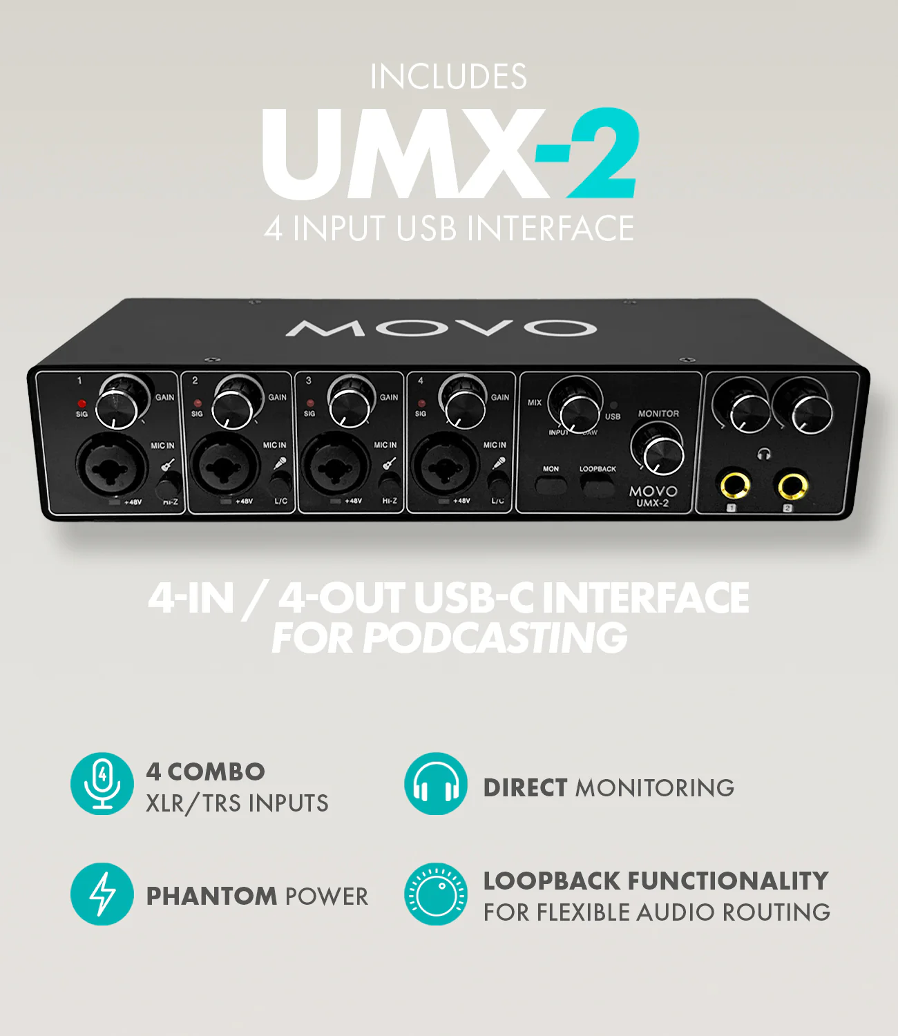 PodX | Four Person Podcasting Bundle | Movo - Image 3