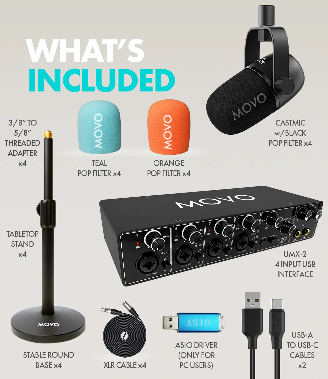 PodX | Four Person Podcasting Bundle | Movo - Image 8
