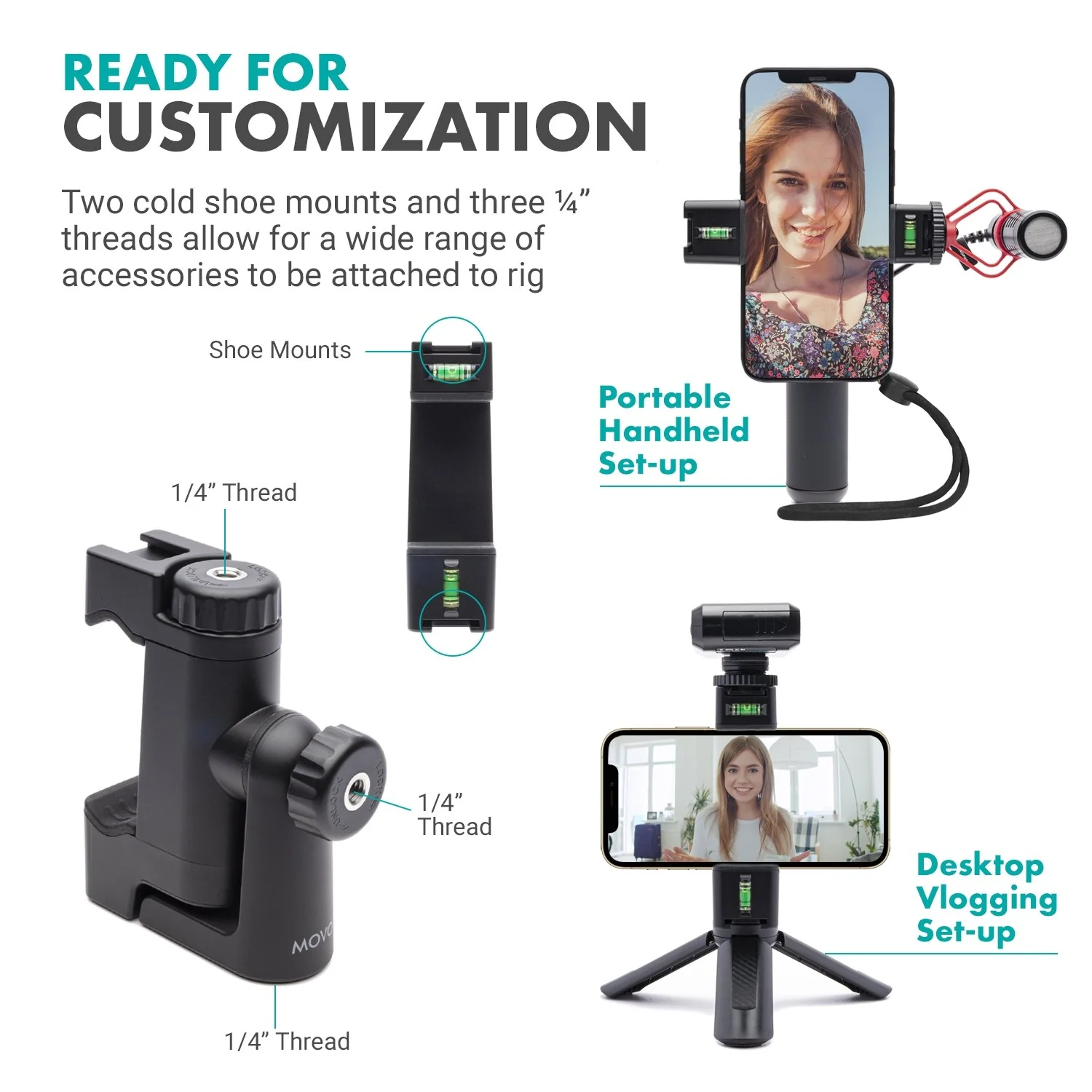 PR-3 | Rotating Smartphone Handle Rig | Movo - Image 7