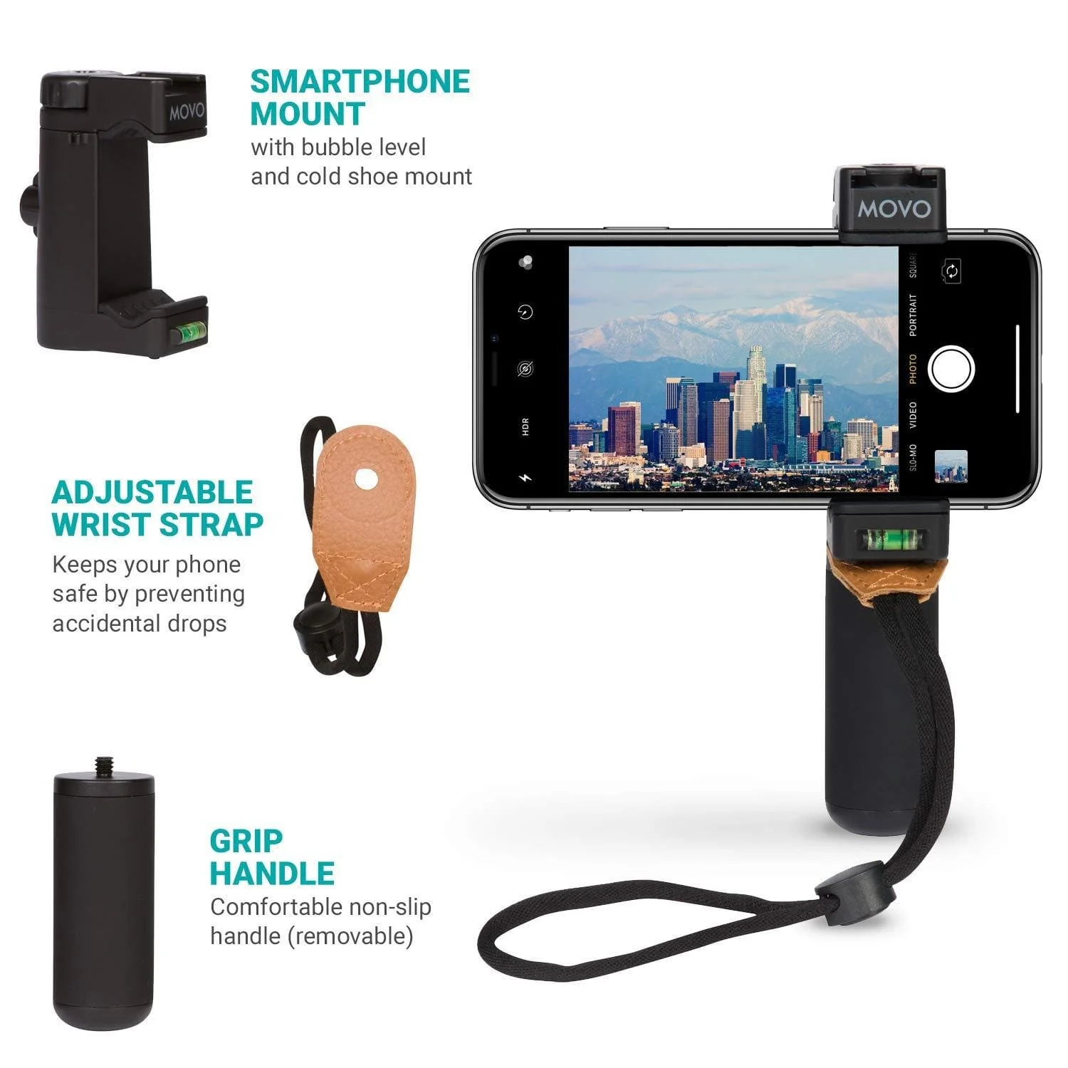 PR-1 | Smartphone Video Rig with Cold Shoe and Tripod Mount | Movo - Image 3