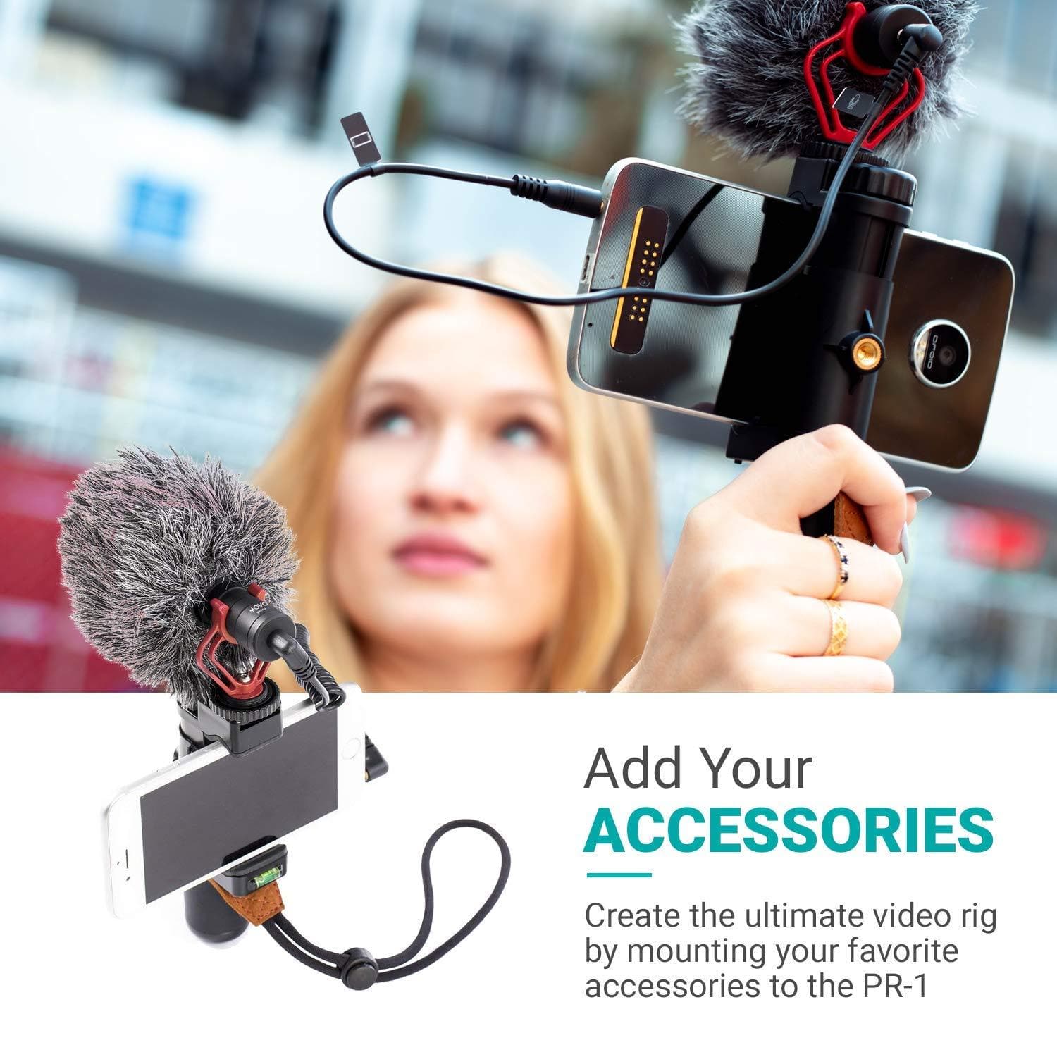 PR-1 | Smartphone Video Rig with Cold Shoe and Tripod Mount | Movo - Image 4