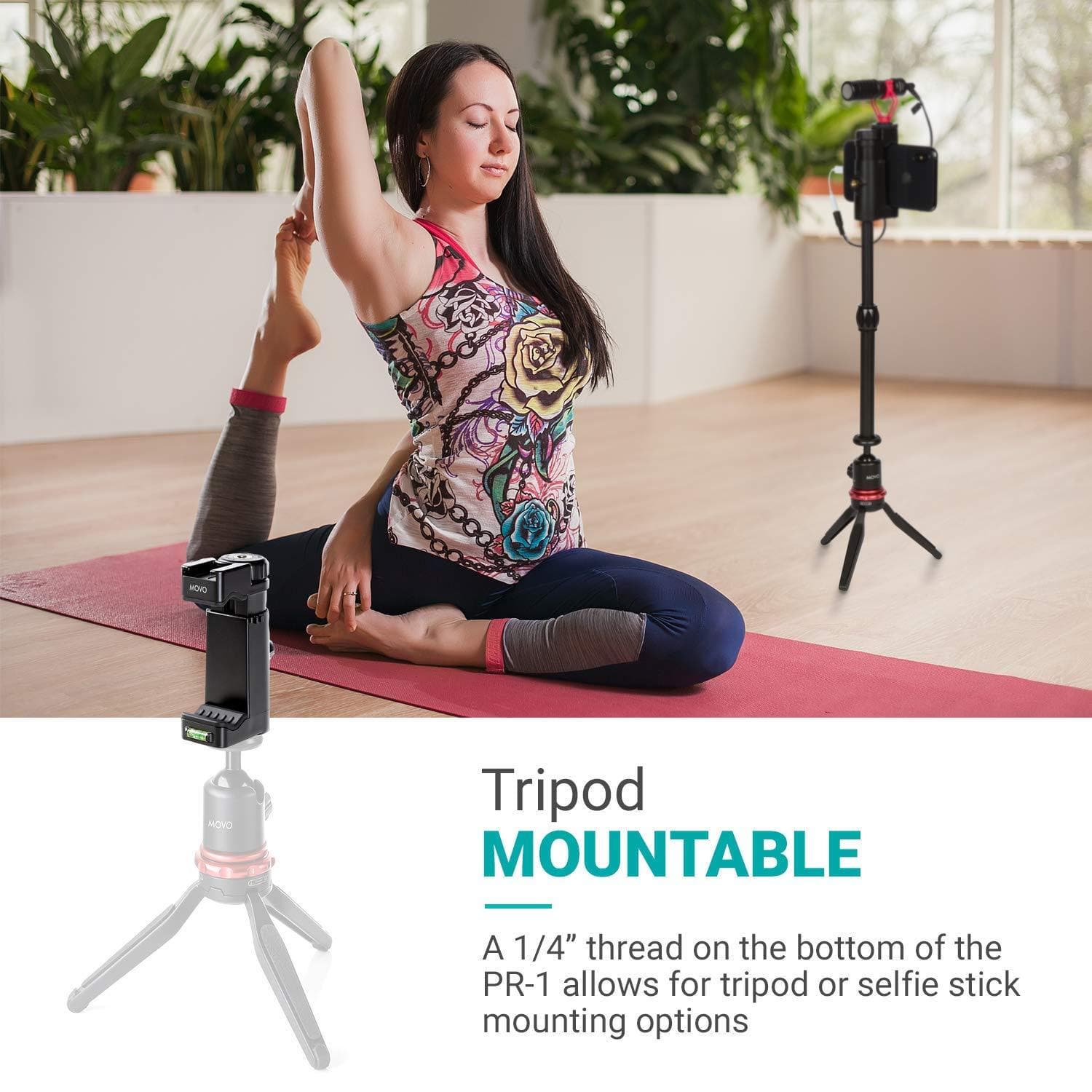 PR-1 | Smartphone Video Rig with Cold Shoe and Tripod Mount | Movo - Image 6
