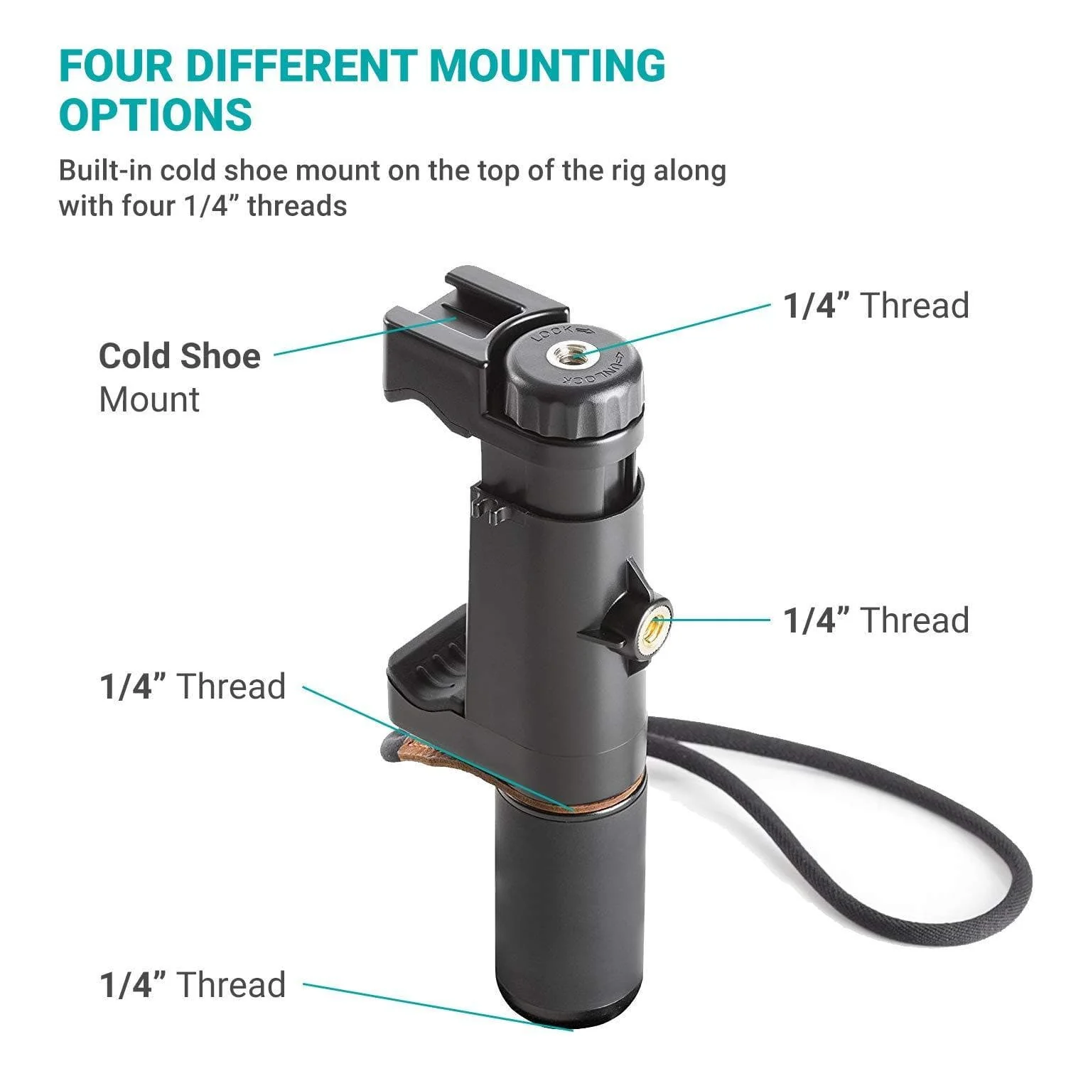 PR-1 | Smartphone Video Rig with Cold Shoe and Tripod Mount | Movo - Image 7