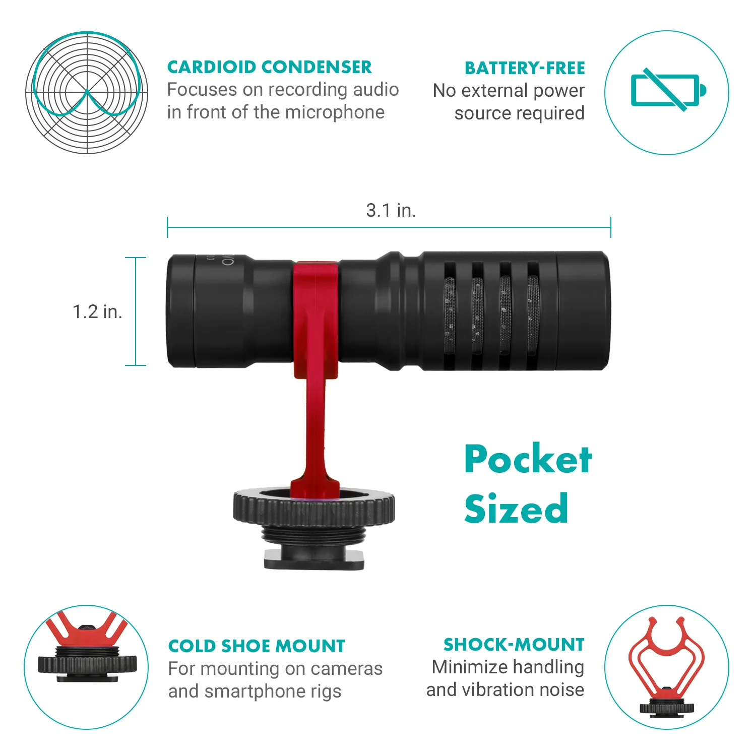 Shotgun Mic with Wireless Adapter and Tripod | Movo - Image 4
